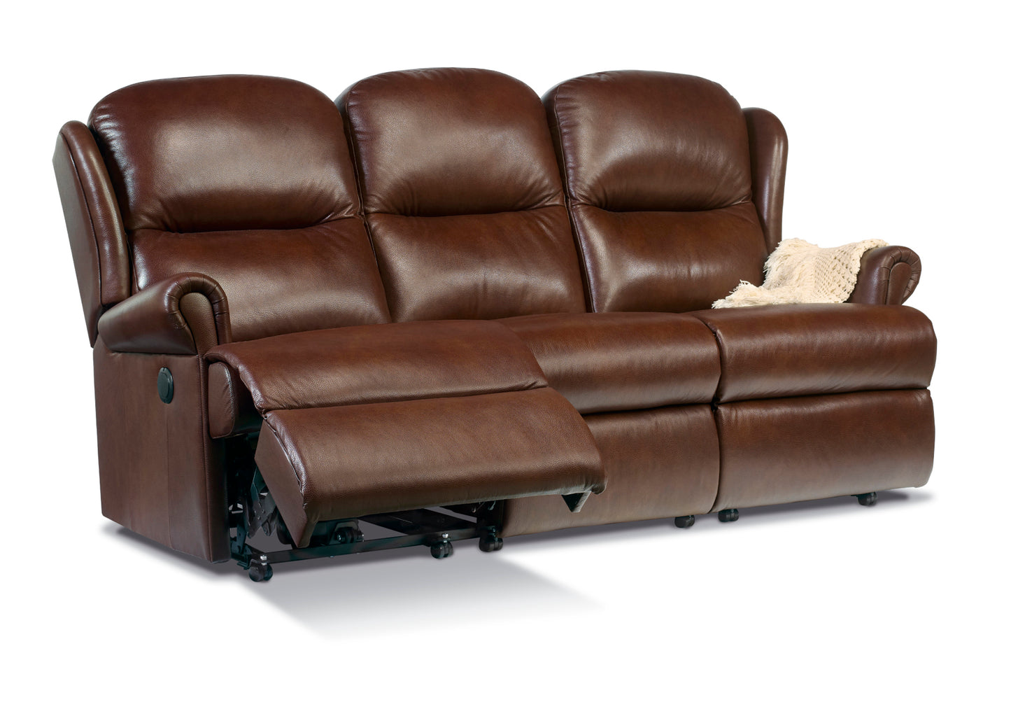 Sherborne Malvern Three Seater Manual Reclining Leather Sofa
