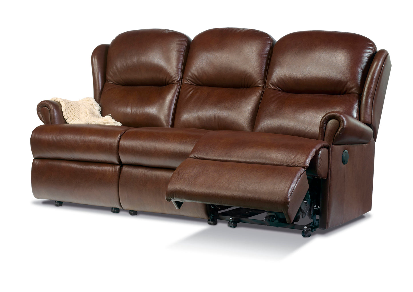 Sherborne Malvern Three Seater Manual Reclining Leather Sofa