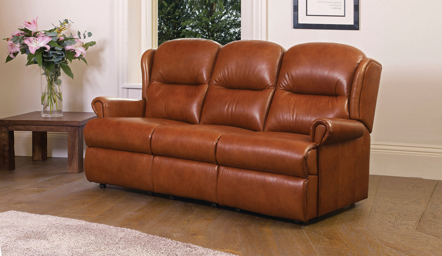 Sherborne Malvern Three Seater Manual Reclining Leather Sofa