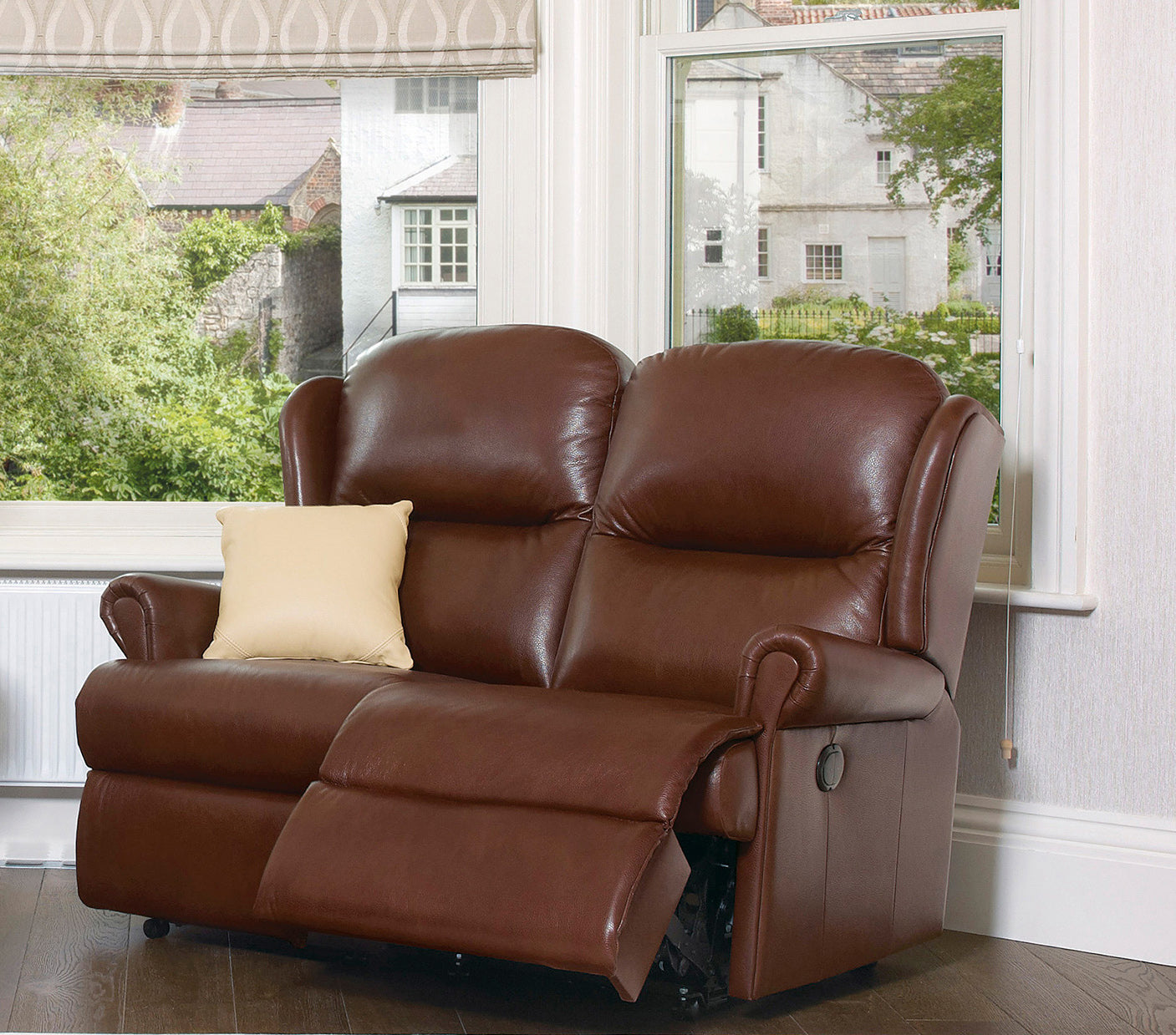 Sherborne Malvern Two Seater Manual Reclining Leather Sofa