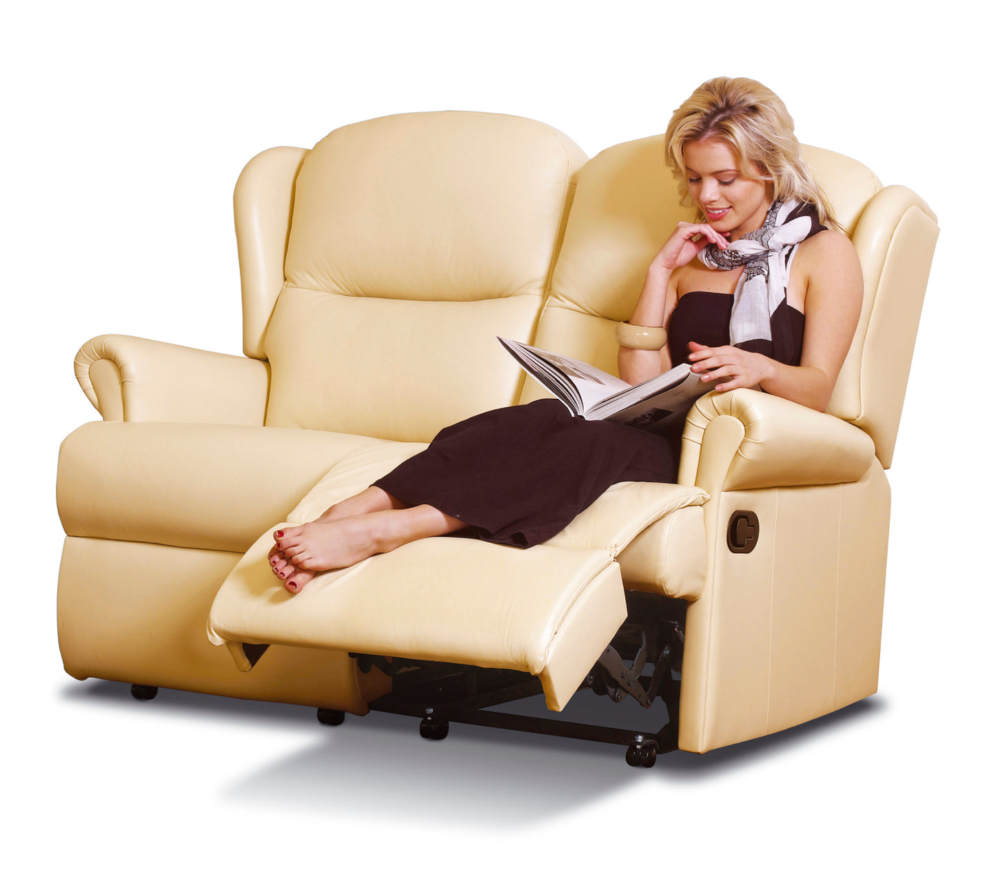 Sherborne Malvern Two Seater Manual Reclining Leather Sofa