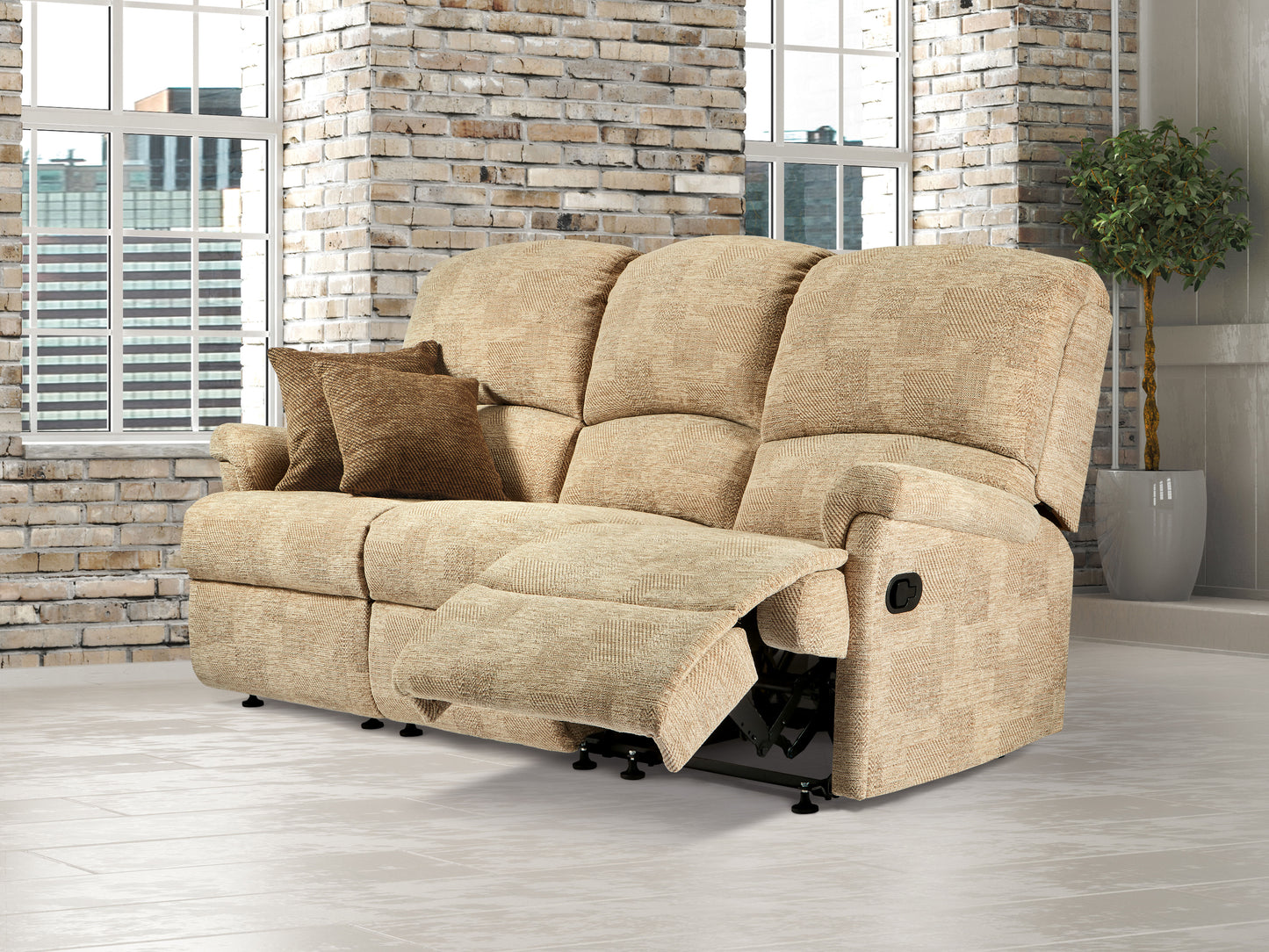 Sherborne Nevada Three Seater Electric Reclining Fabric Sofa