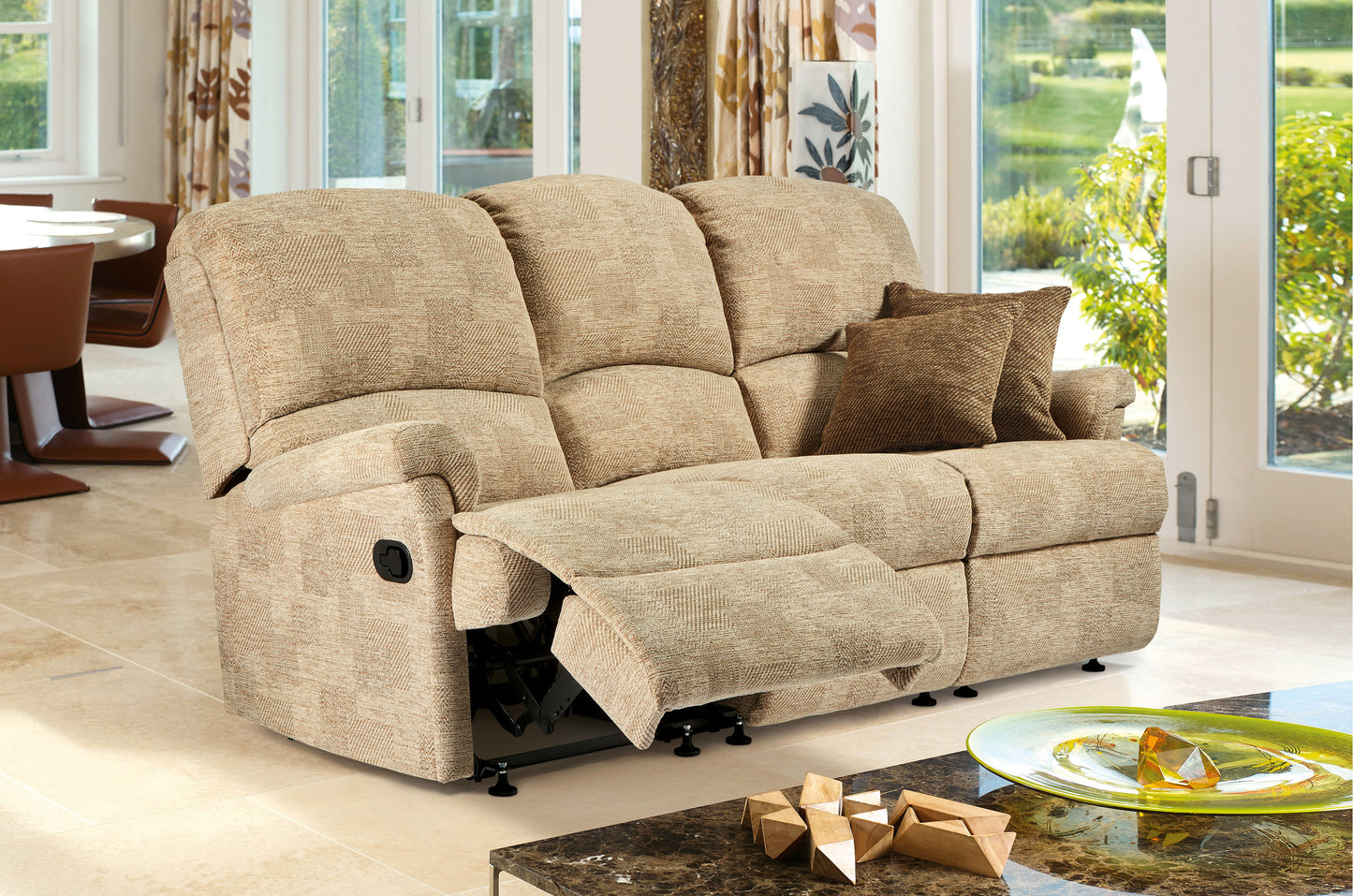 Sherborne Nevada Three Seater Electric Reclining Fabric Sofa