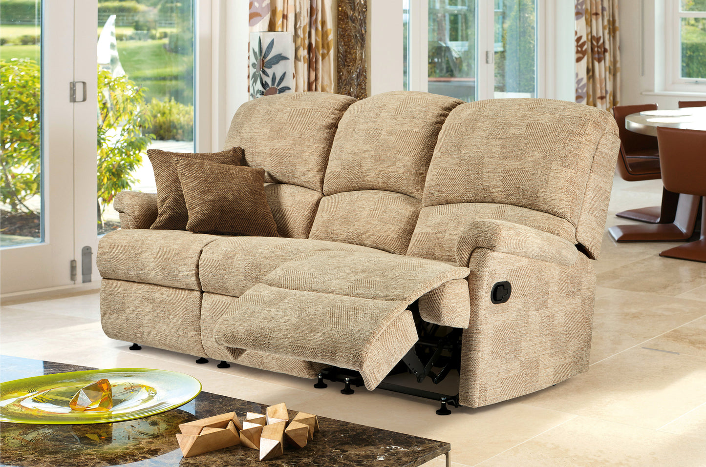 Sherborne Nevada Three Seater Manual Reclining Fabric Sofa