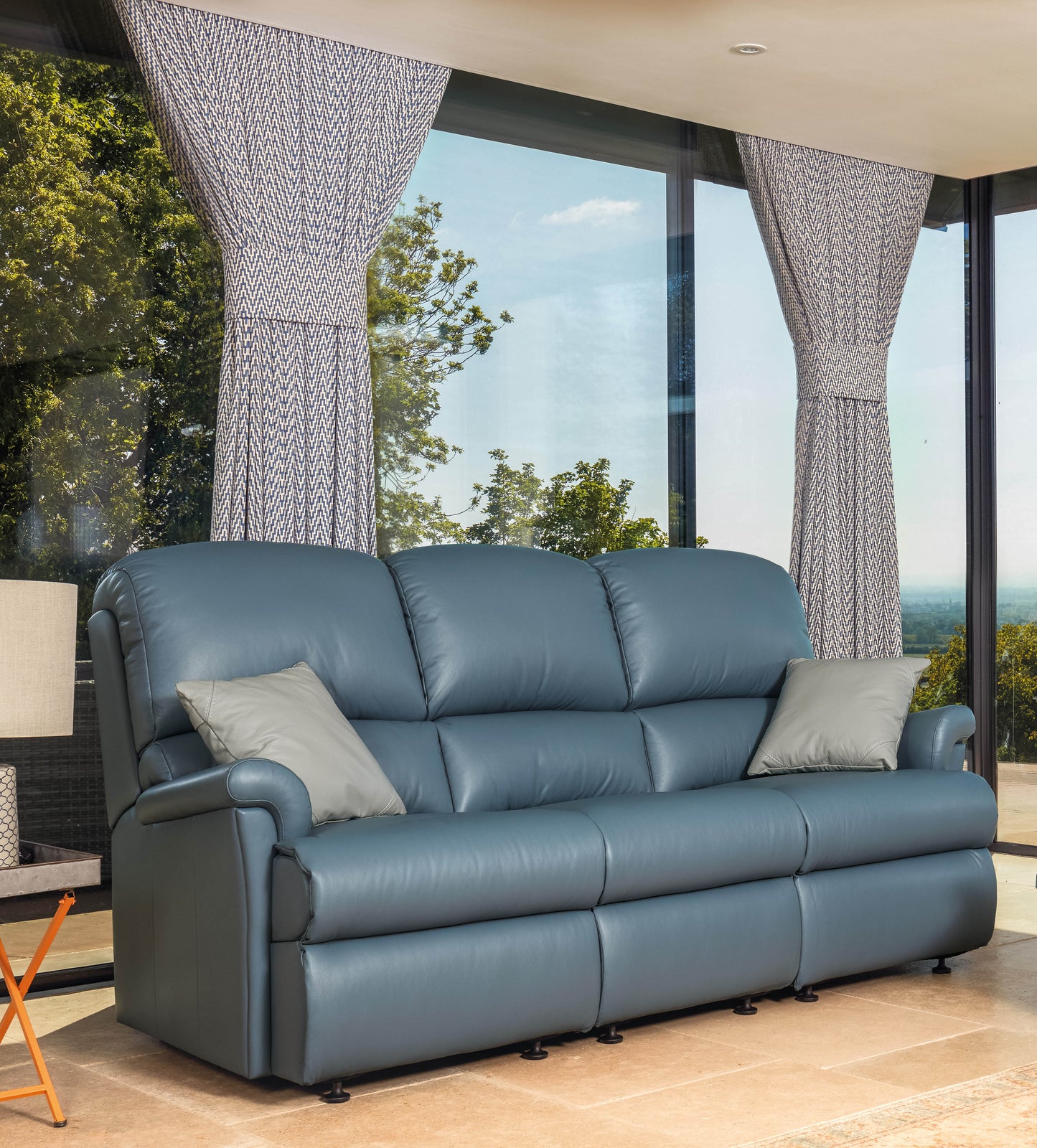 Sherborne Nevada Three Seater Electric Reclining Leather Sofa