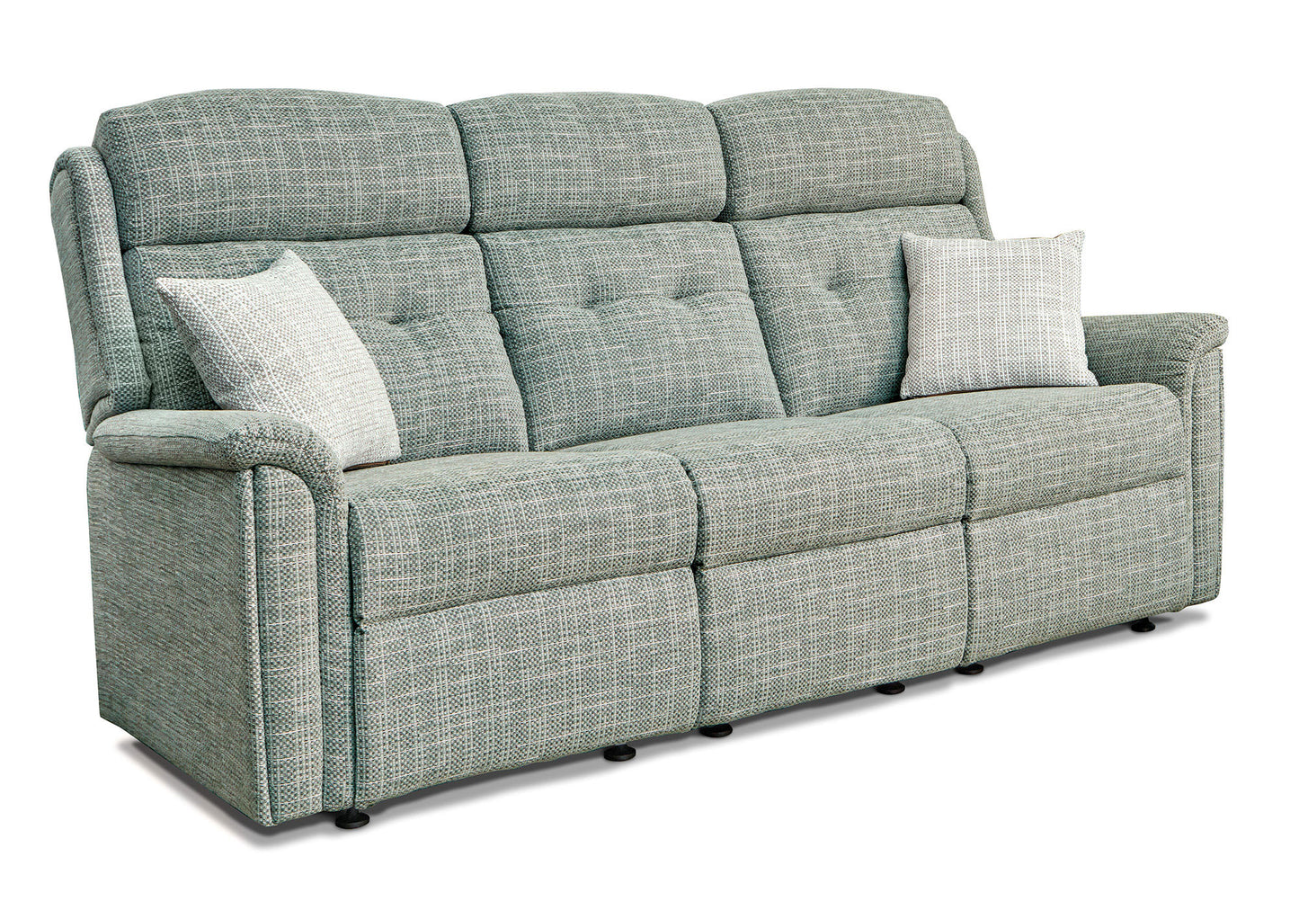 Sherborne Roma Three Seater Electric Reclining Fabric Sofa With Headrest Adjustment Option