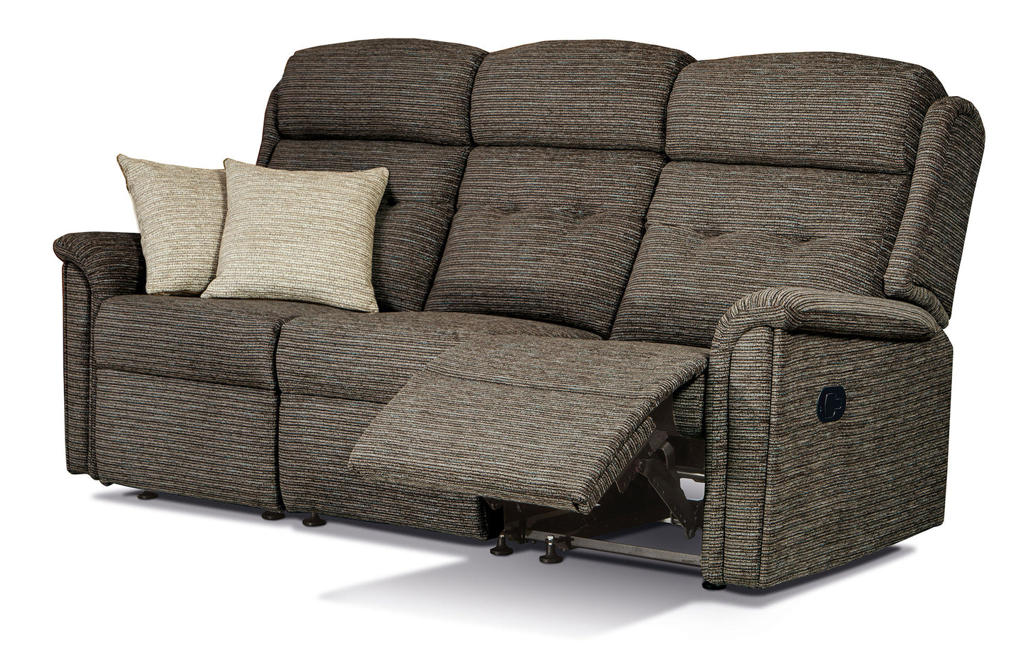 Sherborne Roma Three Seater Electric Reclining Fabric Sofa With Headrest Adjustment Option
