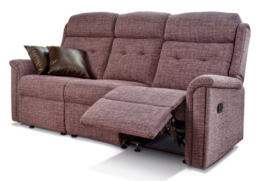 Sherborne Roma Three Seater Electric Reclining Fabric Sofa With Headrest Adjustment Option