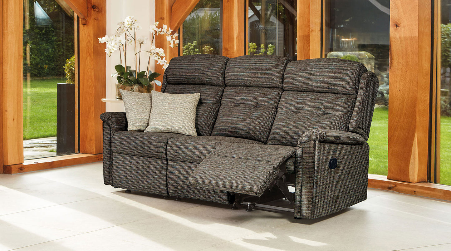 Sherborne Roma Three Seater Manual Reclining Fabric Sofa