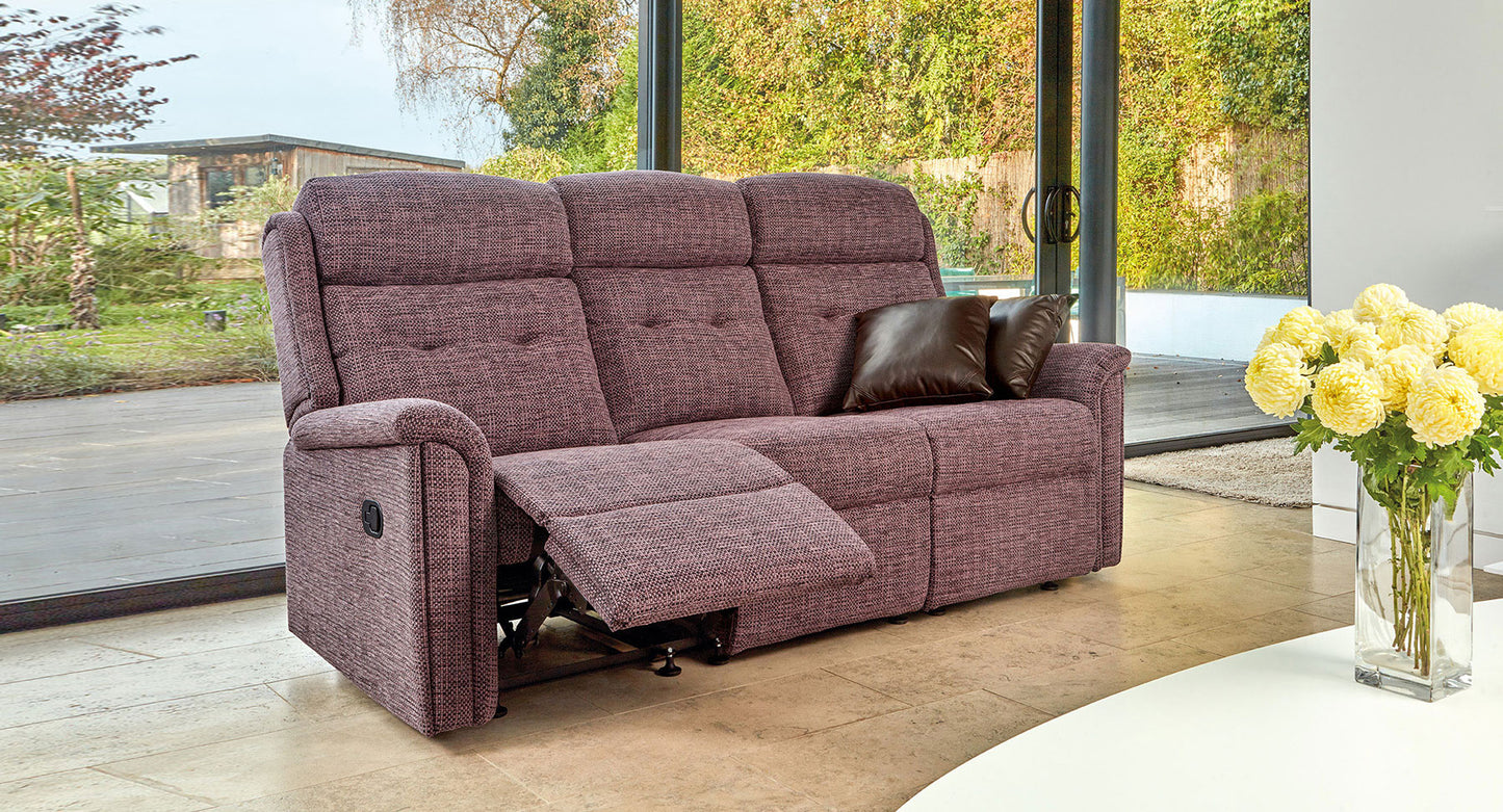 Sherborne Roma Three Seater Manual Reclining Fabric Sofa