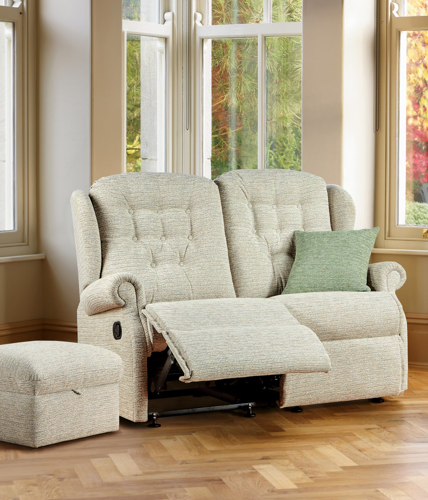 Sherborne Lynton Two Seater Electric Reclining Fabric Sofa