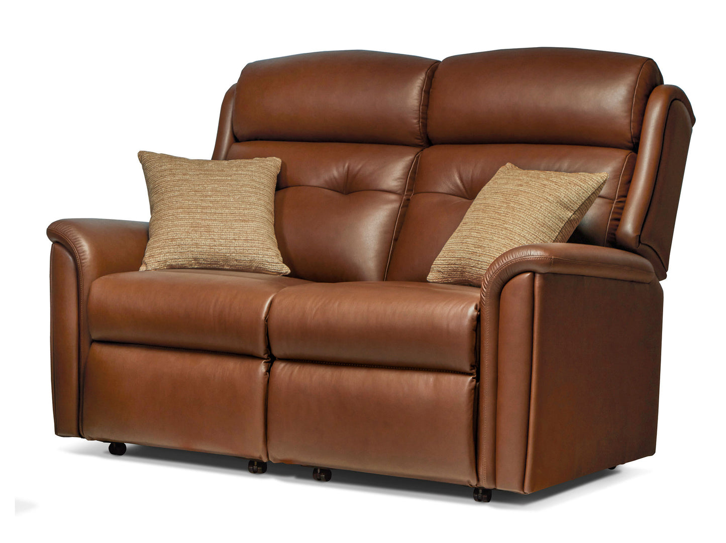 Sherborne Roma Two Seater Electric Reclining Leather Sofa With Headrest Adjustment Option
