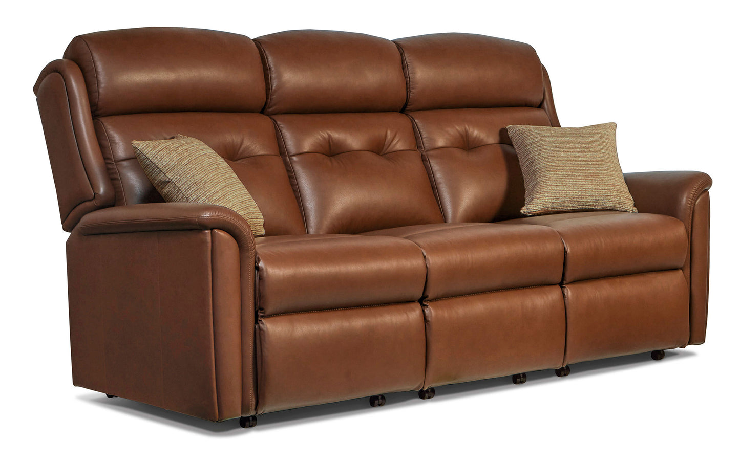Sherborne Roma Three Seater Fixed Leather Sofa