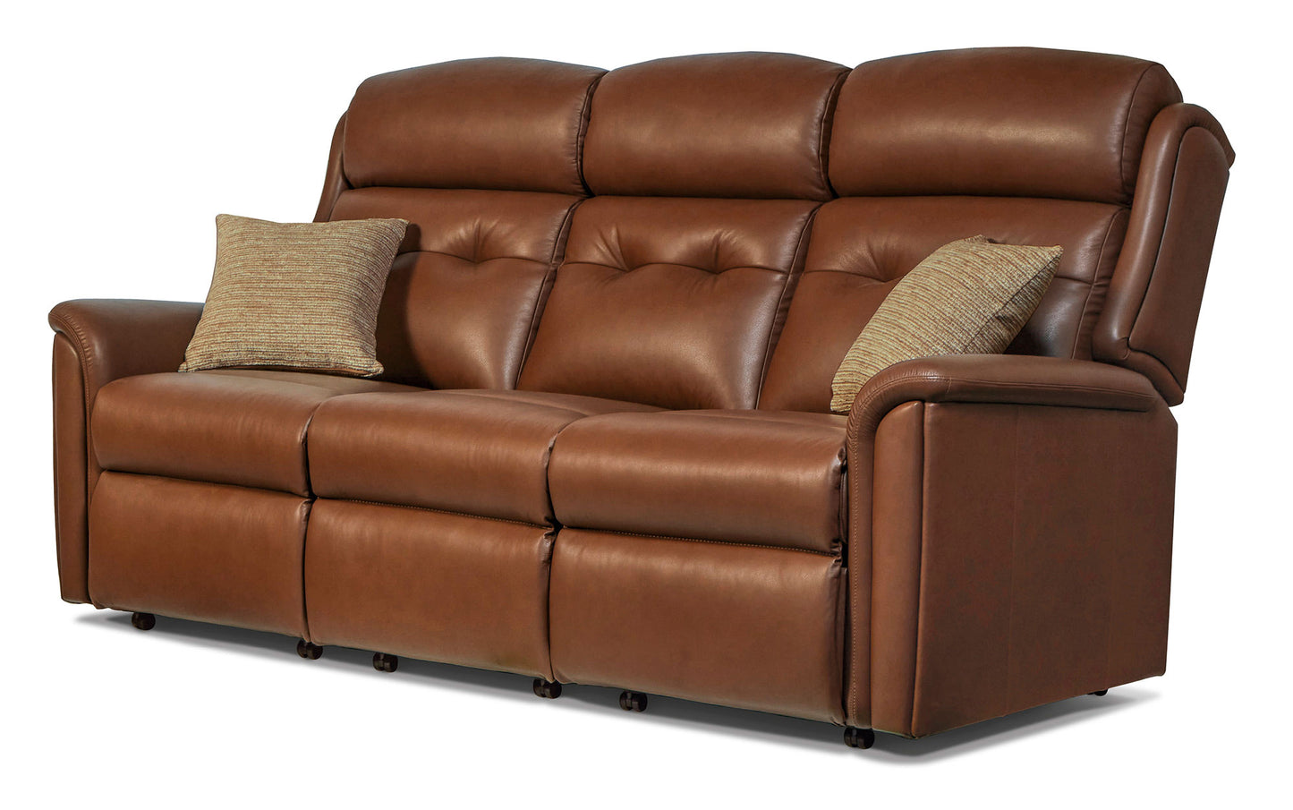 Sherborne Roma Three Seater Electric Reclining Leather Sofa With Headrest Adjustment Option