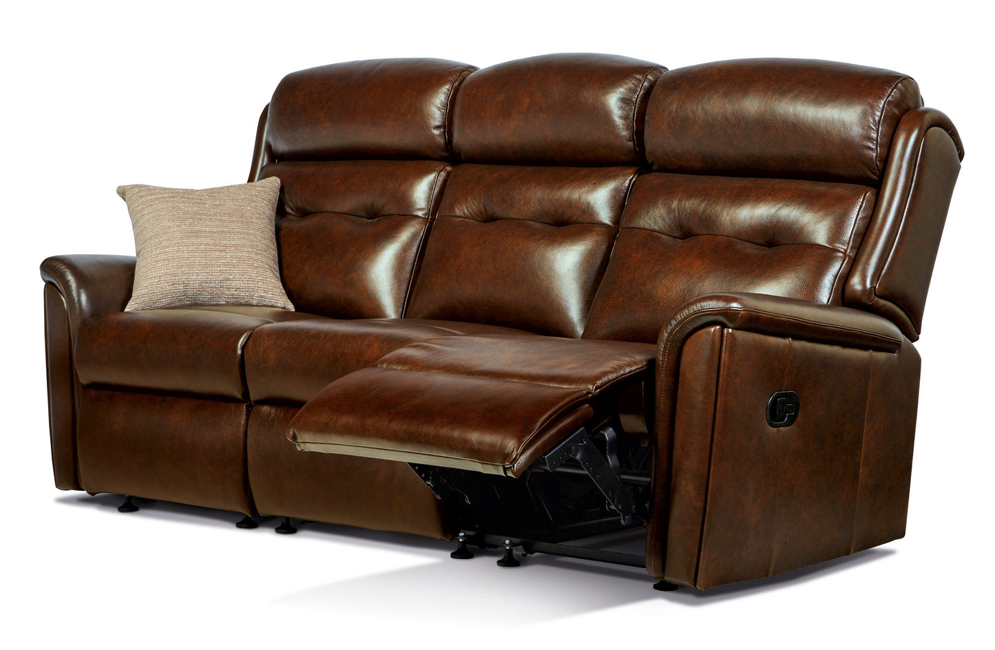 Sherborne Roma Three Seater Electric Reclining Leather Sofa With Headrest Adjustment Option