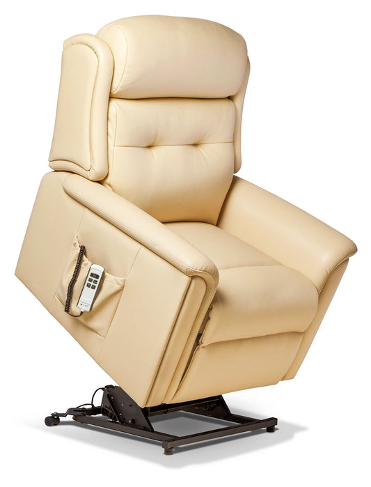 Sherborne Roma Single Motor Leather Rise And Recliner Armchair With Lumbar Or Headrest Adjustment Option VAT FREE