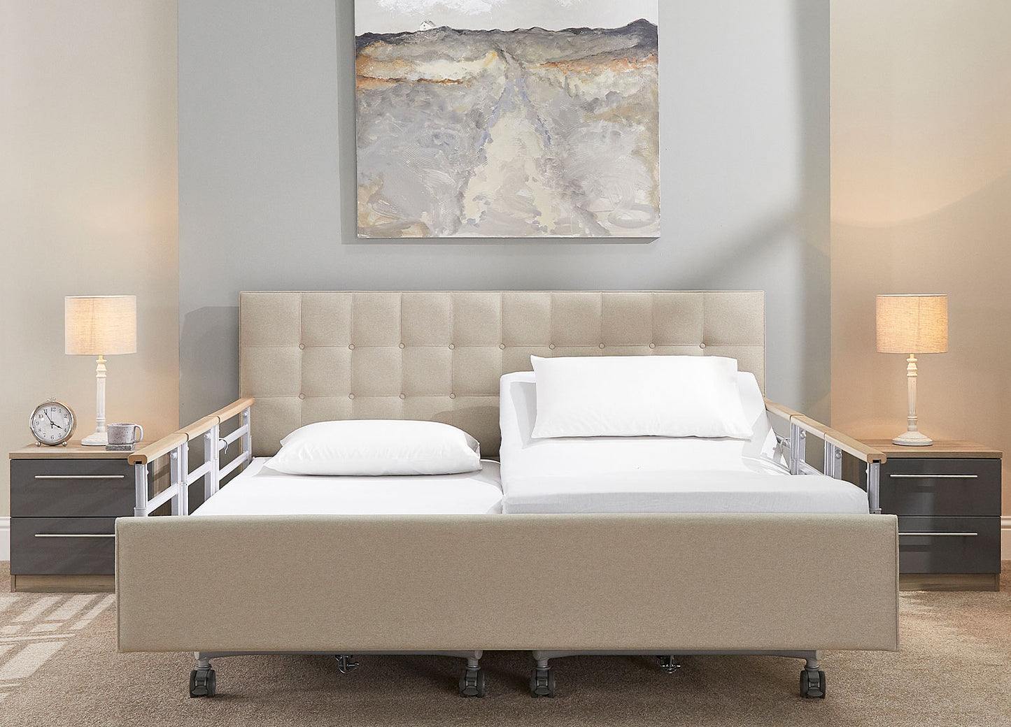 Signature Comfort Plus Dual With Side Rails Profiling High Low Home Care Adjustable Bed With A Choice Of Mattresses VAT FREE