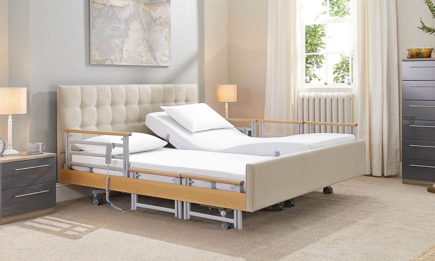Signature Comfort Plus Dual With Side Rails Profiling High Low Home Care Adjustable Bed With A Choice Of Mattresses VAT FREE