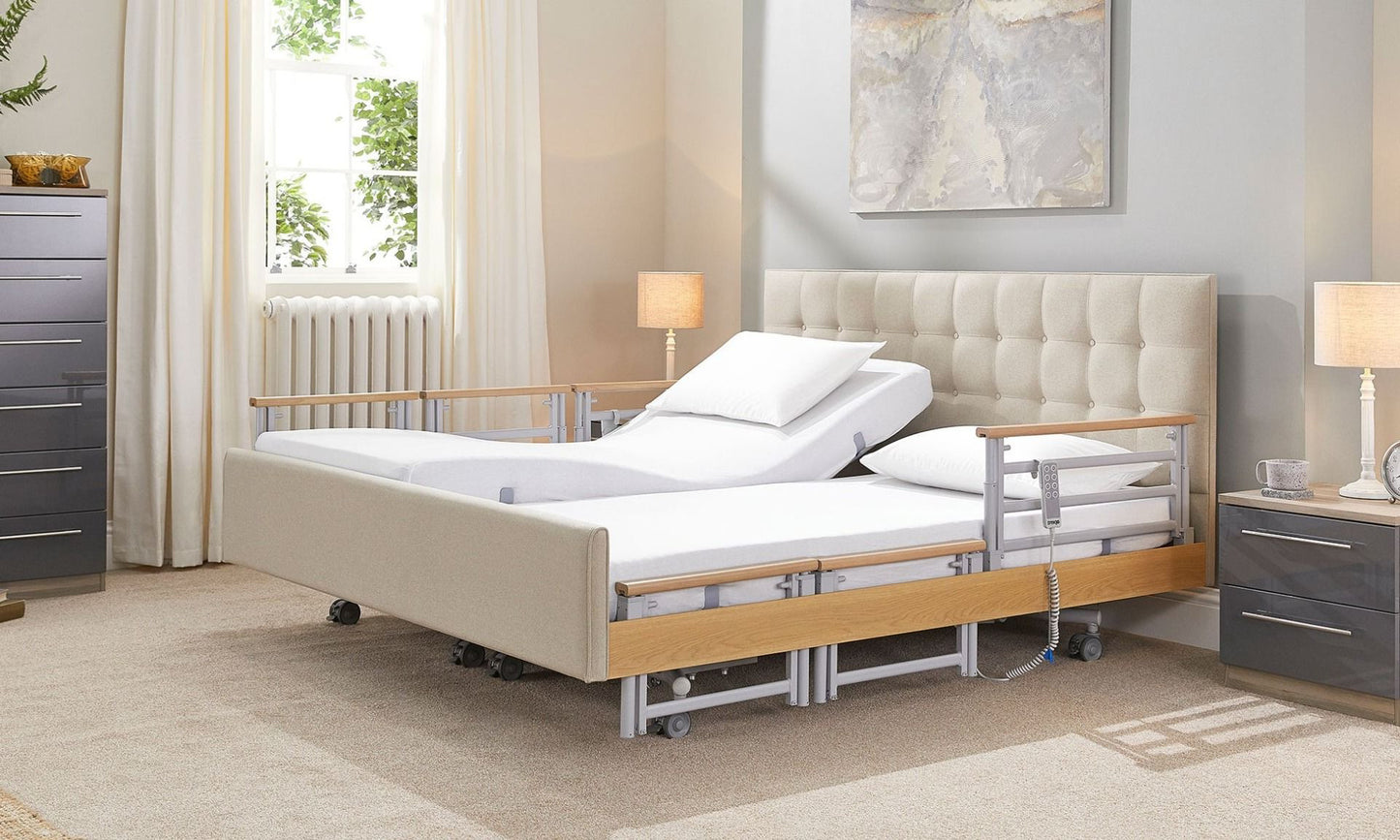 Signature Comfort Plus Dual With Side Rails Profiling High Low Home Care Adjustable Bed With A Choice Of Mattresses VAT FREE