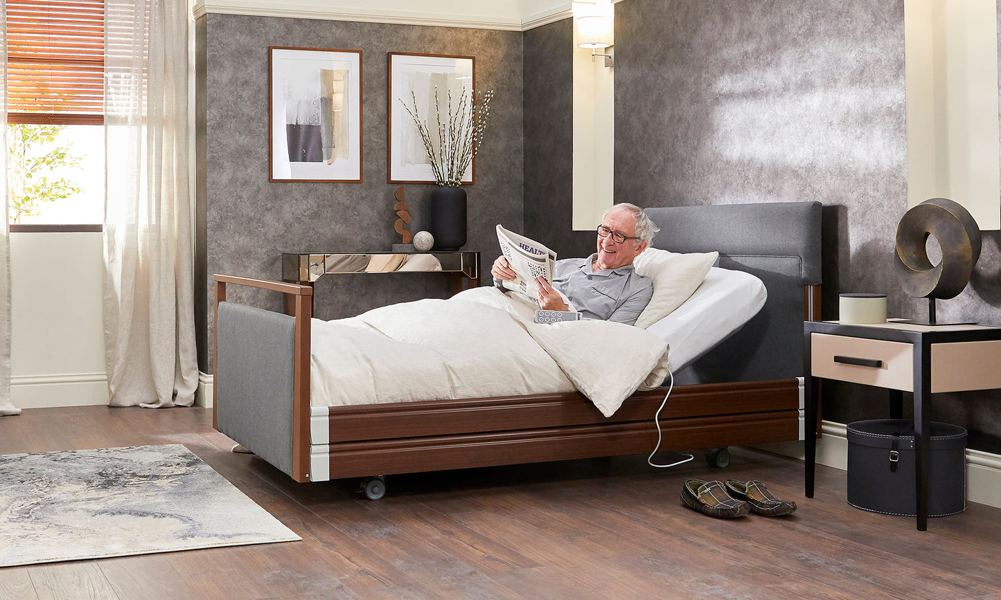 Signature Upholstered Profiling High Low Home Care Adjustable Bed With A Choice Of Mattresses VAT FREE