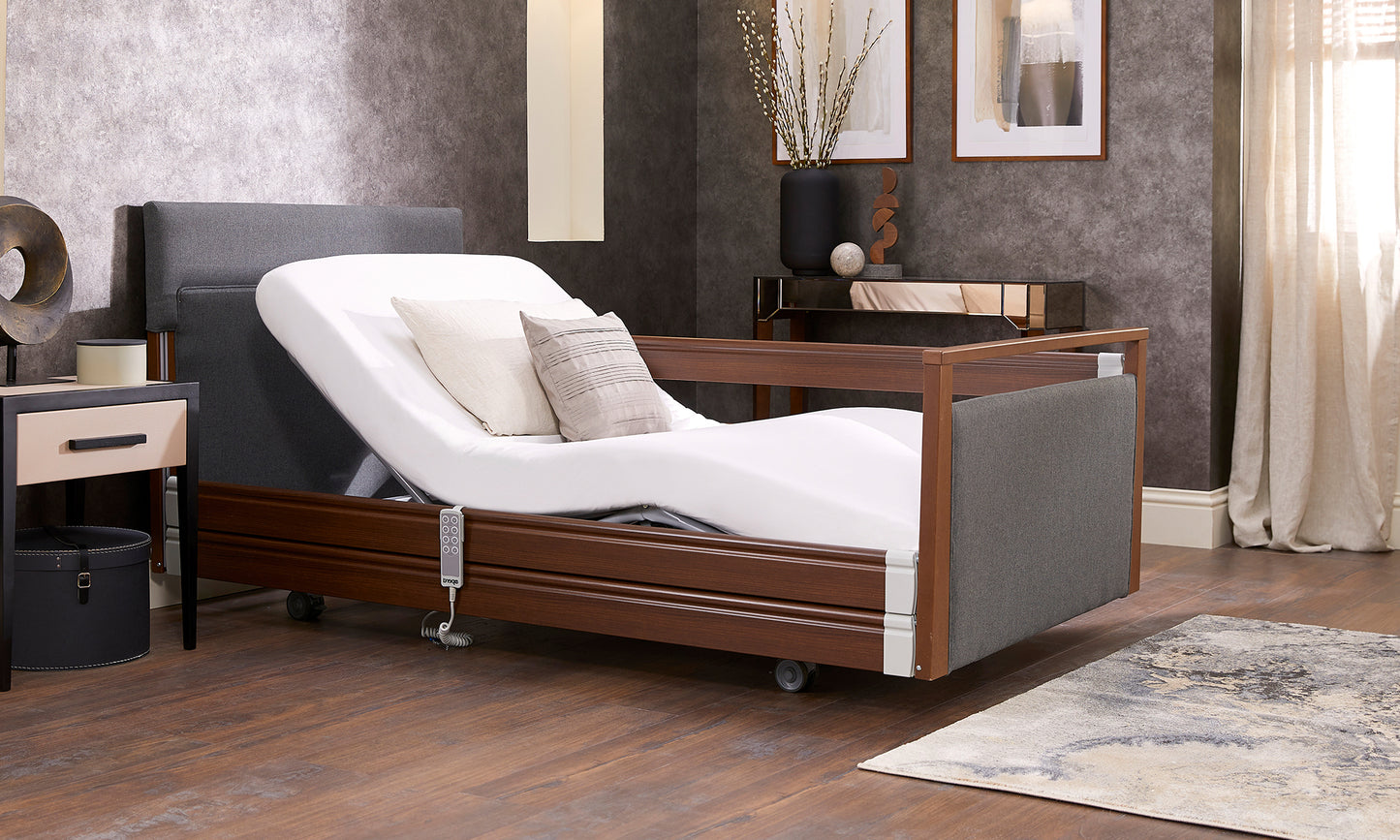 Signature Upholstered Profiling High Low Home Care Adjustable Bed With A Choice Of Mattresses VAT FREE