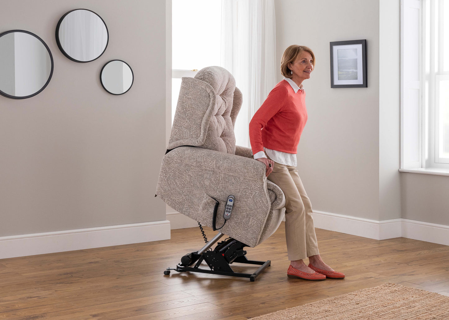 Celebrity Woburn Cloud Zero Triple Motor Rise And Recliner Fabric Armchair With Mammoth Foam & Lumbar & Headrest Adjustment Option VAT FREE