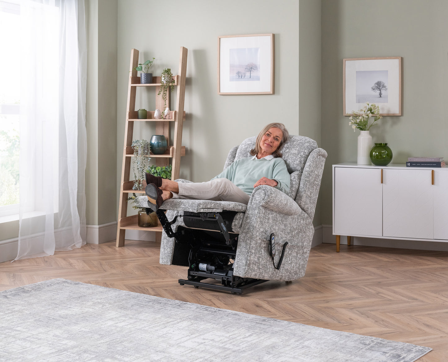 Celebrity Ashfield Cloud Zero Triple Motor Rise And Recliner Fabric Armchair With Mammoth Foam & Lumbar & Headrest Adjustment Option VAT FREE