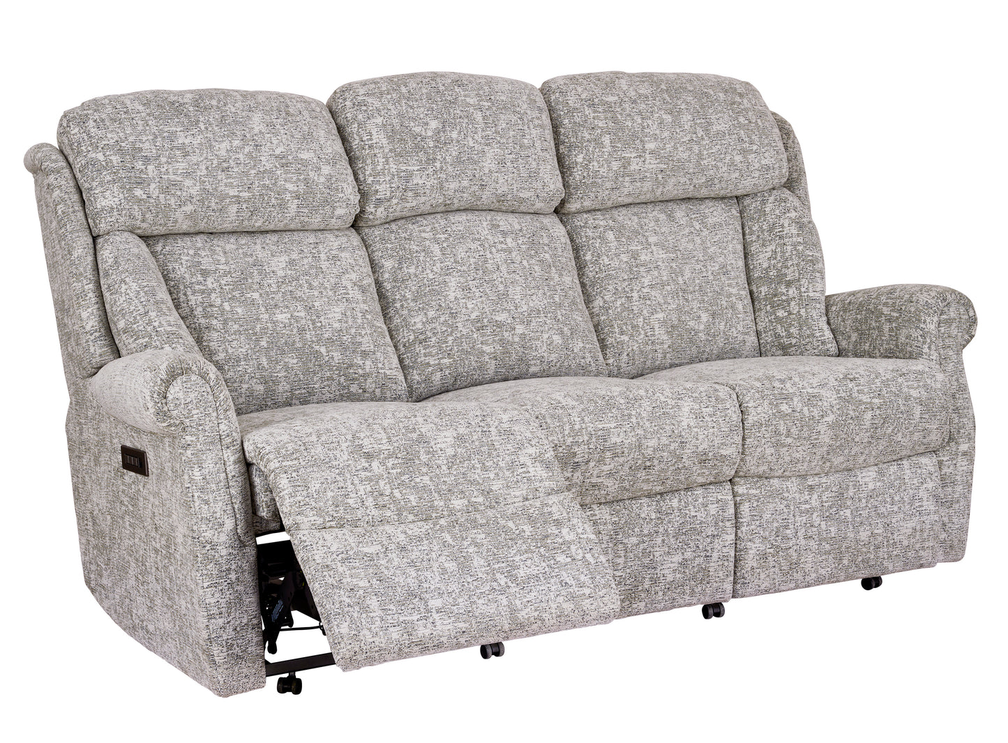 Celebrity Ashfield Three Seater Electric Powered Reclining Fabric Sofa With Mammoth Foam & Lumbar & Headrest Adjustment Option
