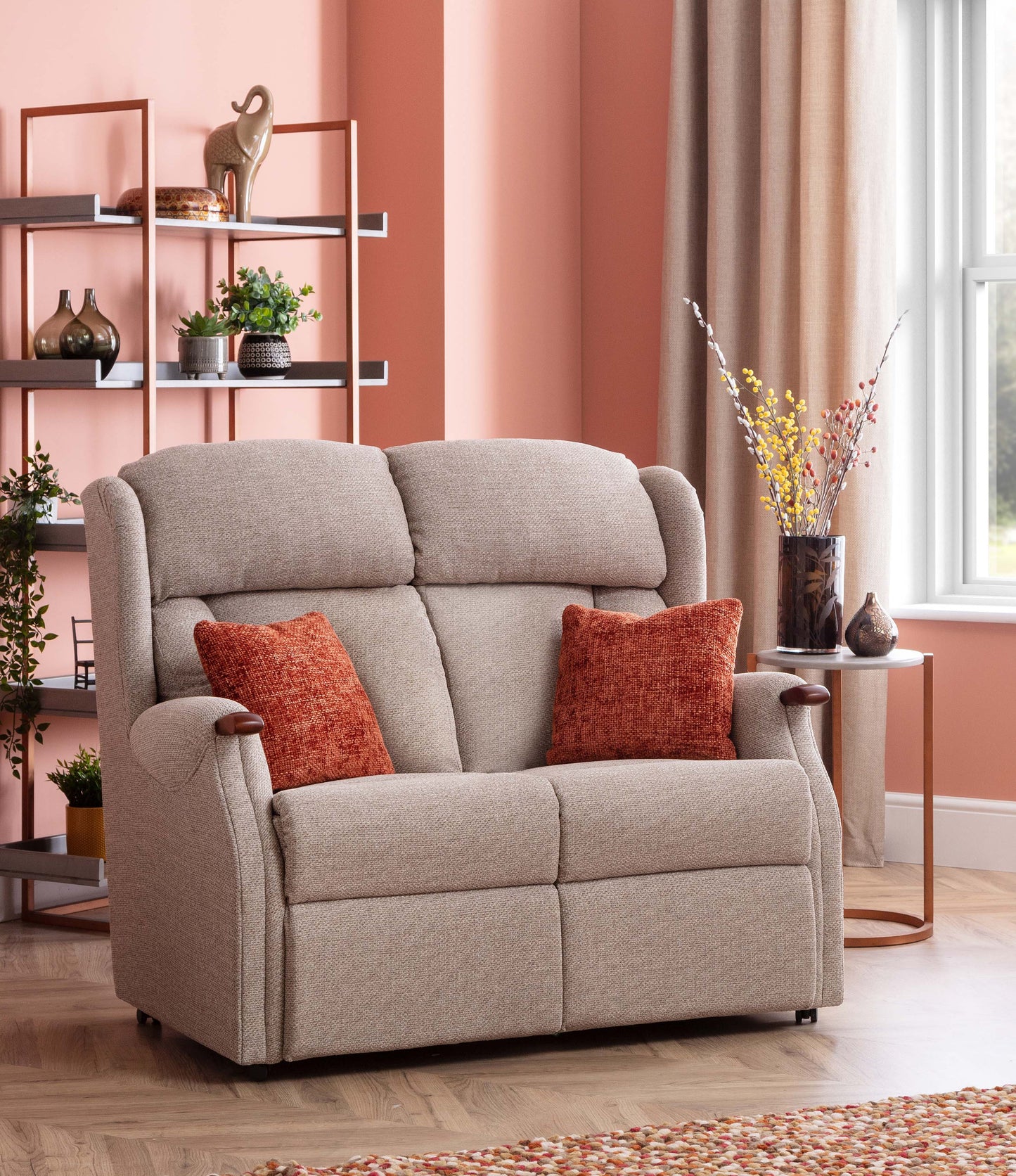 Celebrity Canterbury Fixed Fabric Two Seater Settee With Mammoth Foam