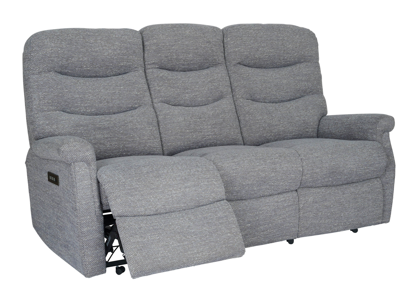 Celebrity Hollingwell Three Seater Settee Electric Powered Reclining Fabric Sofa With Mammoth Foam & Lumbar & Headrest Adjustment Option