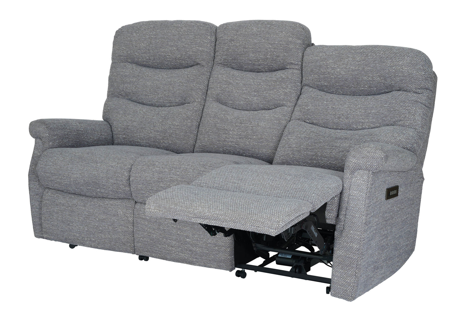 Celebrity Hollingwell Three Seater Settee Electric Powered Reclining Fabric Sofa With Mammoth Foam & Lumbar & Headrest Adjustment Option