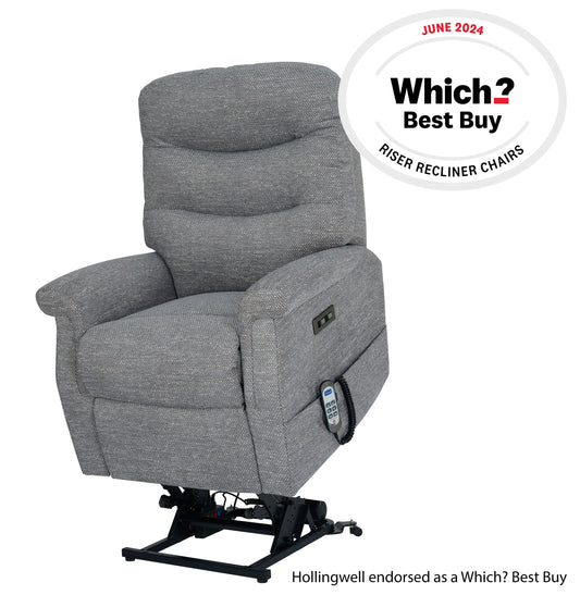Celebrity Hollingwell Dual Motor Rise And Recliner Fabric Armchair With Mammoth Foam & Lumbar & Headrest Adjustment Option VAT FREE
