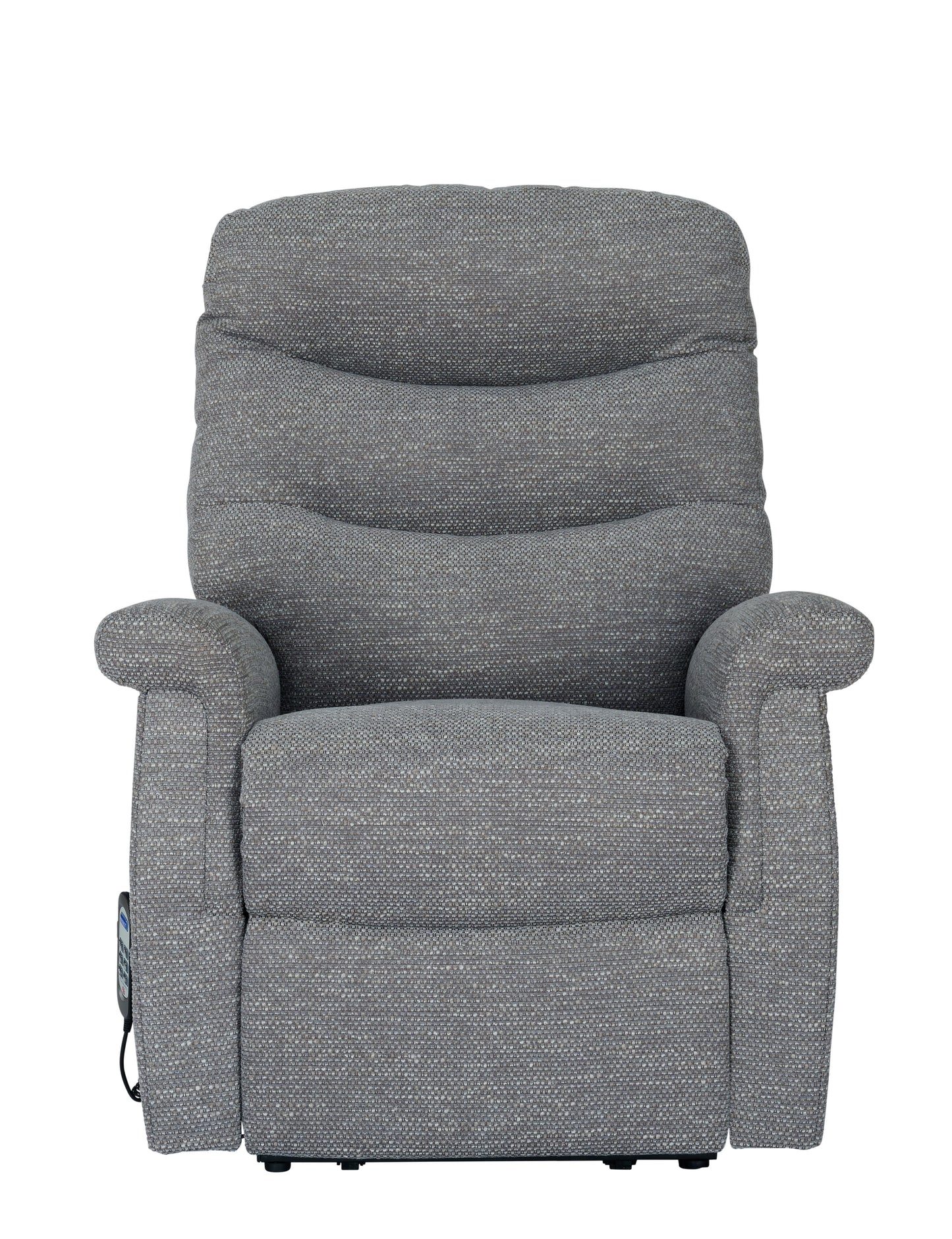 Gray recliner chair on a white background