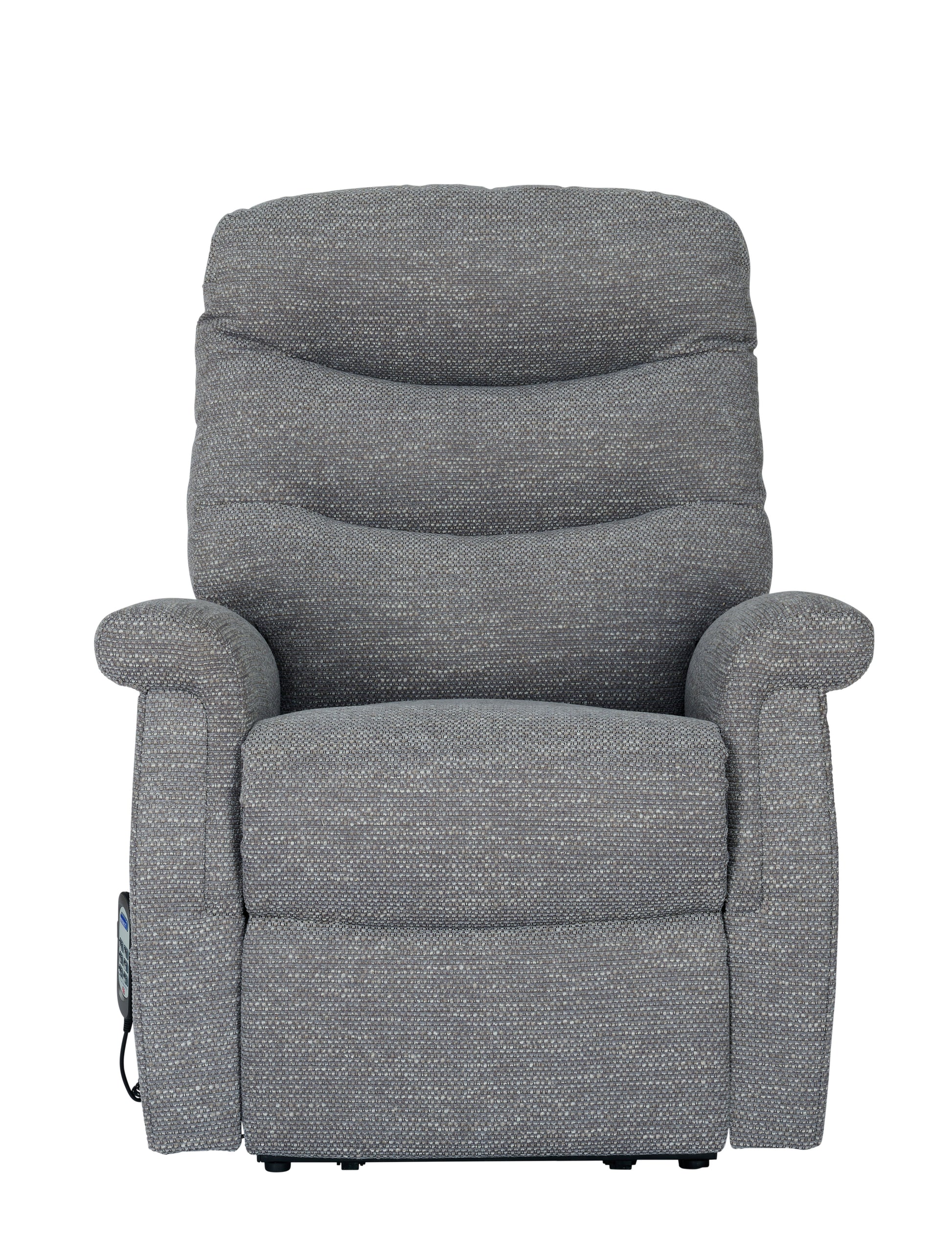 Gray recliner chair on a white background