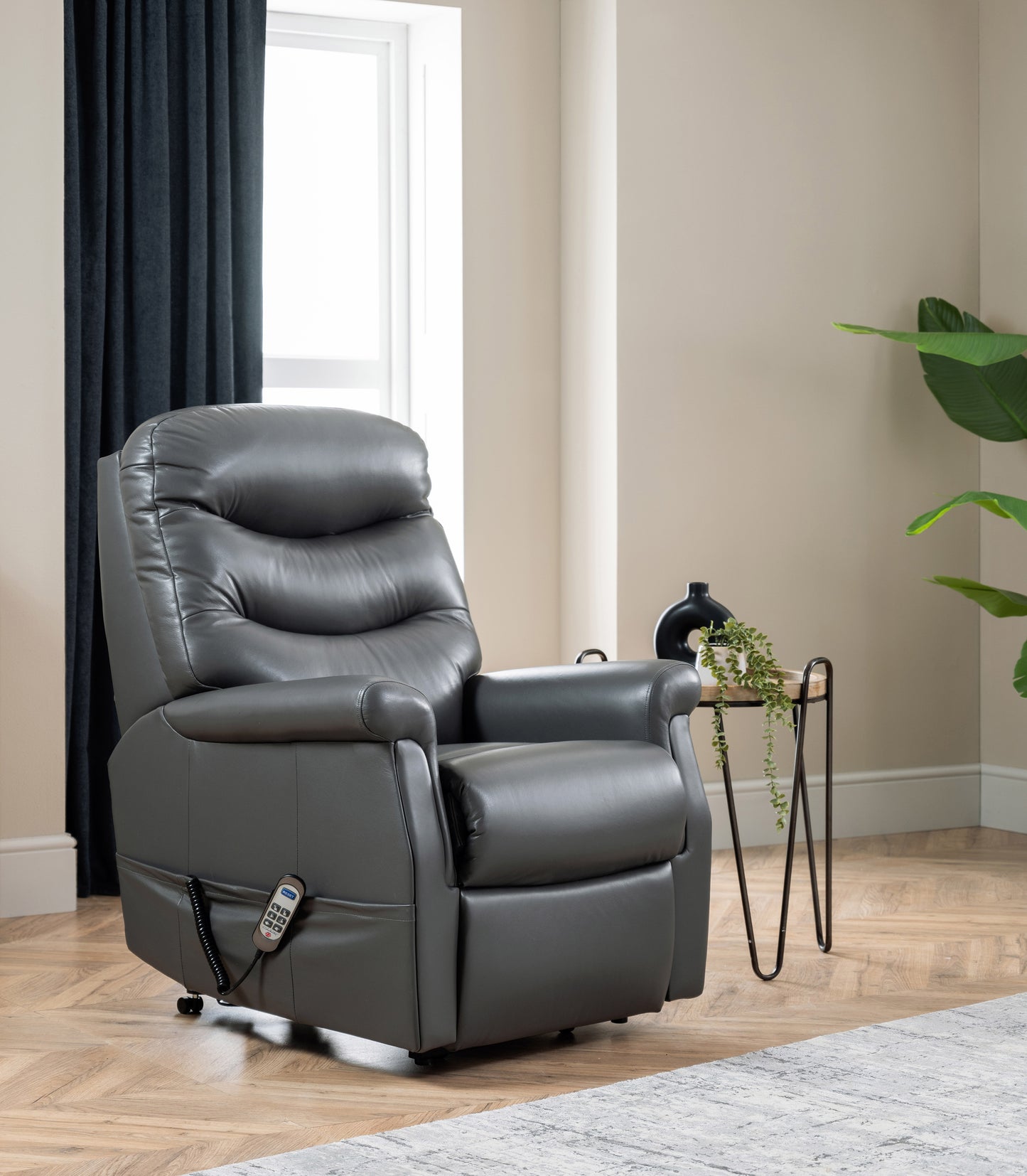 Celebrity Hollingwell Dual Motor Rise And Recliner Leather Armchair With Lumbar & Headrest Adjustment Option VAT FREE