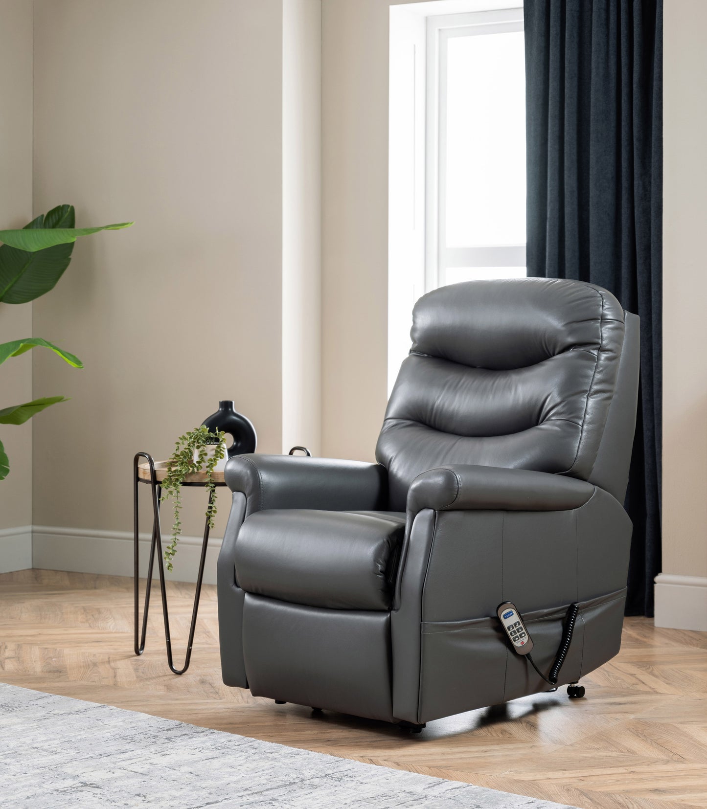 Celebrity Hollingwell Dual Motor Rise And Recliner Leather Armchair With Lumbar & Headrest Adjustment Option VAT FREE