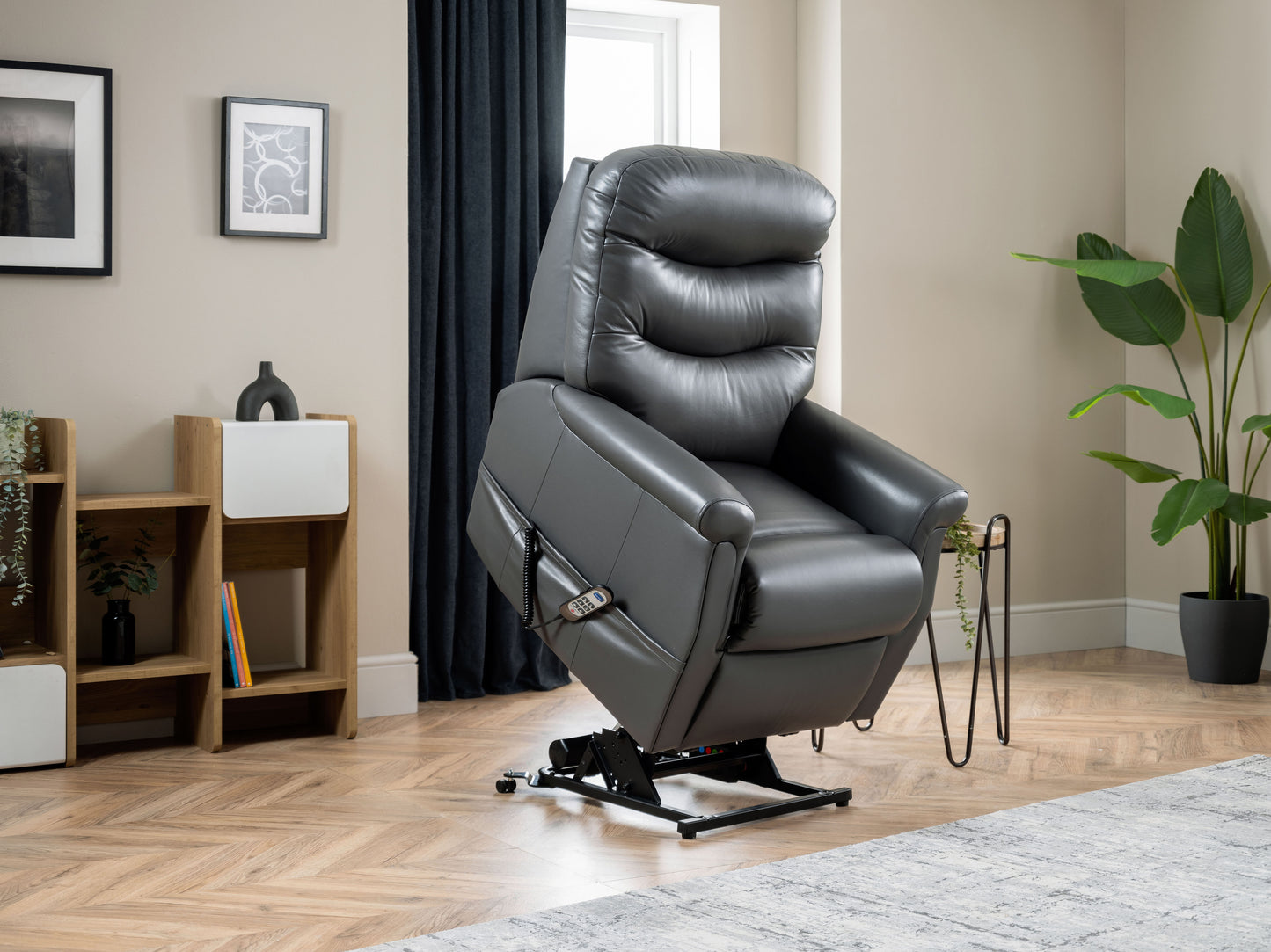 Celebrity Hollingwell Dual Motor Rise And Recliner Leather Armchair With Lumbar & Headrest Adjustment Option VAT FREE