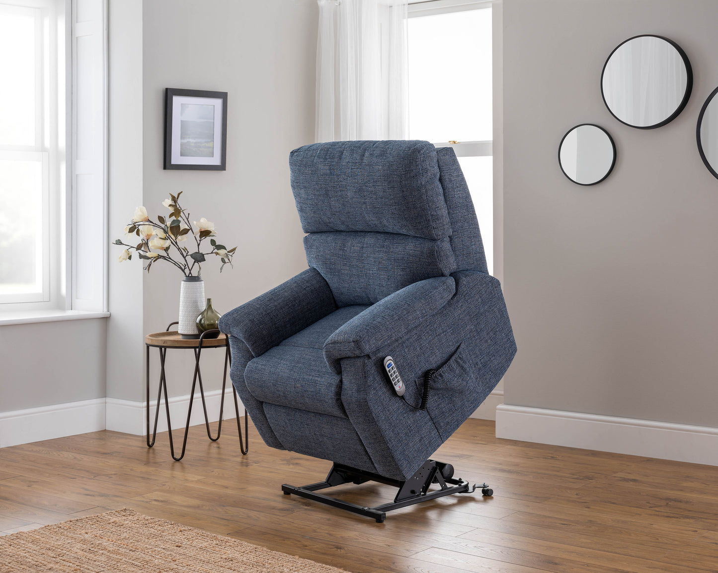 Celebrity Newstead Single Motor Rise And Recliner Fabric Armchair With Adjustable Headrest Option VAT FREE