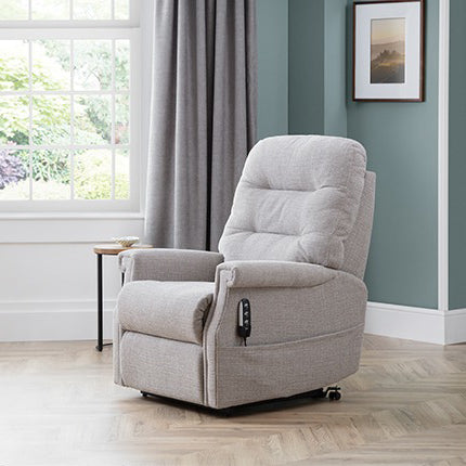 Celebrity Sandhurst Dual Motor Rise And Recliner Fabric Armchair With Mammoth Foam With Adjustable Headrest Option VAT FREE