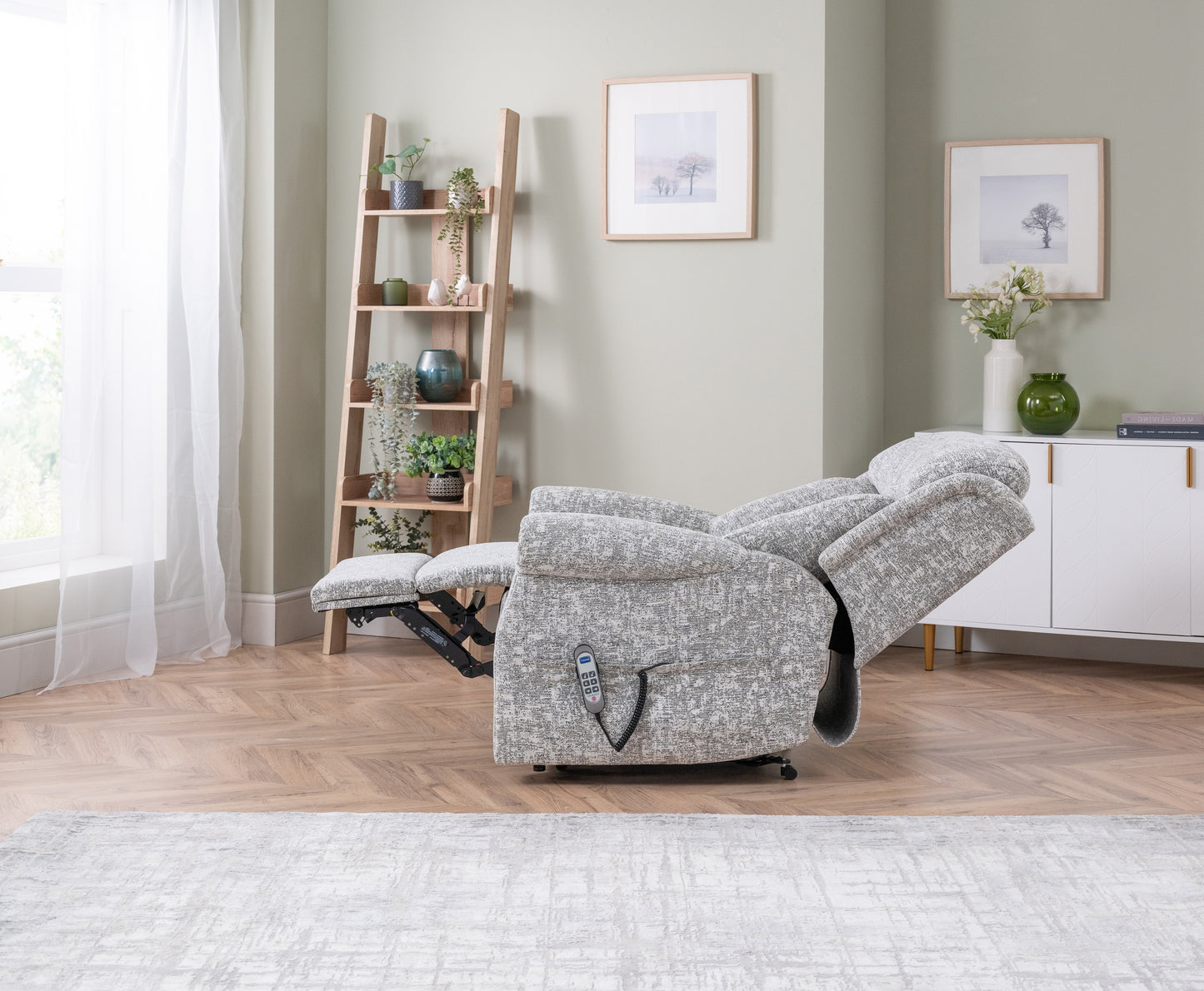 Celebrity Ashfield Electric Powered Recliner Fabric Armchair With Mammoth Foam & Lumbar & Headrest Adjustment Option