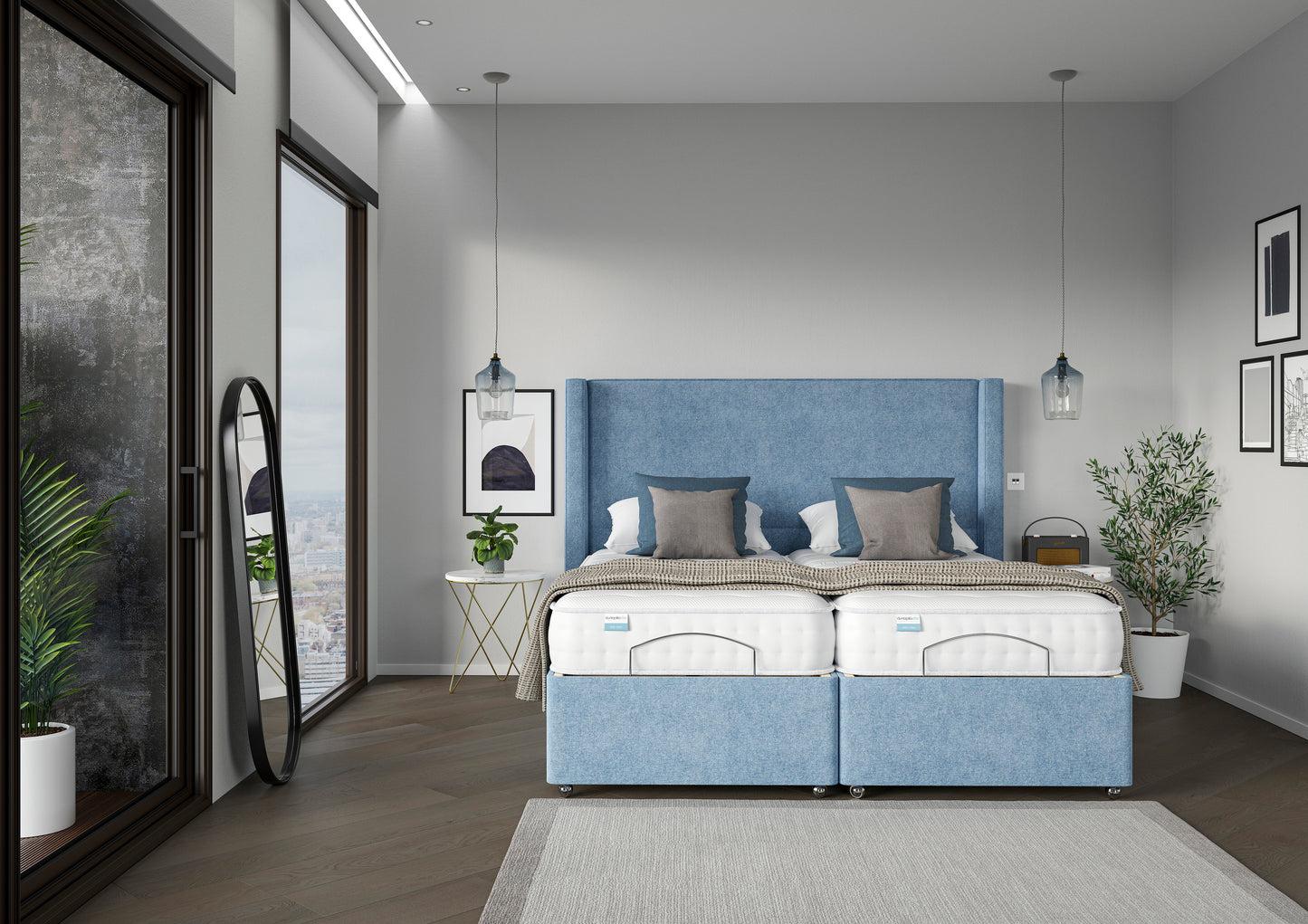 Dunlopillo Elite Relax Premium Talalay Latex Electric Adjustable Bed Set