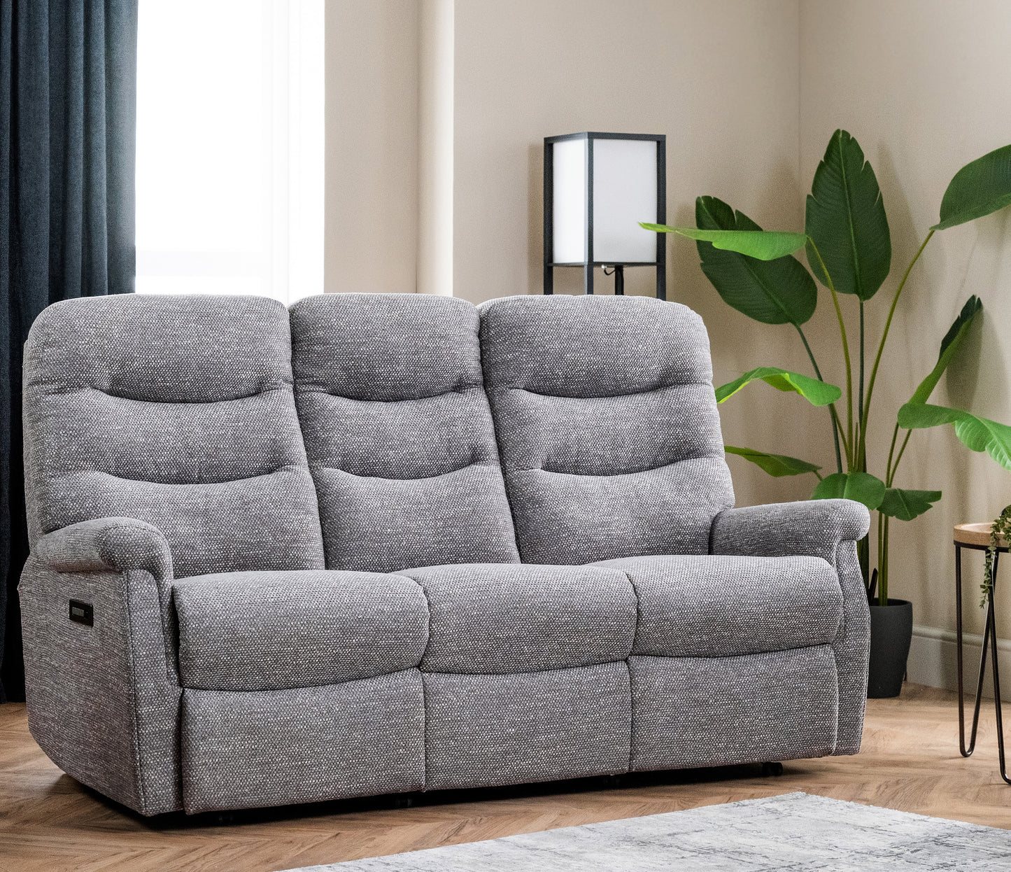 Celebrity Hollingwell Three Seater Settee Manual Reclining Fabric Sofa With Mammoth Foam