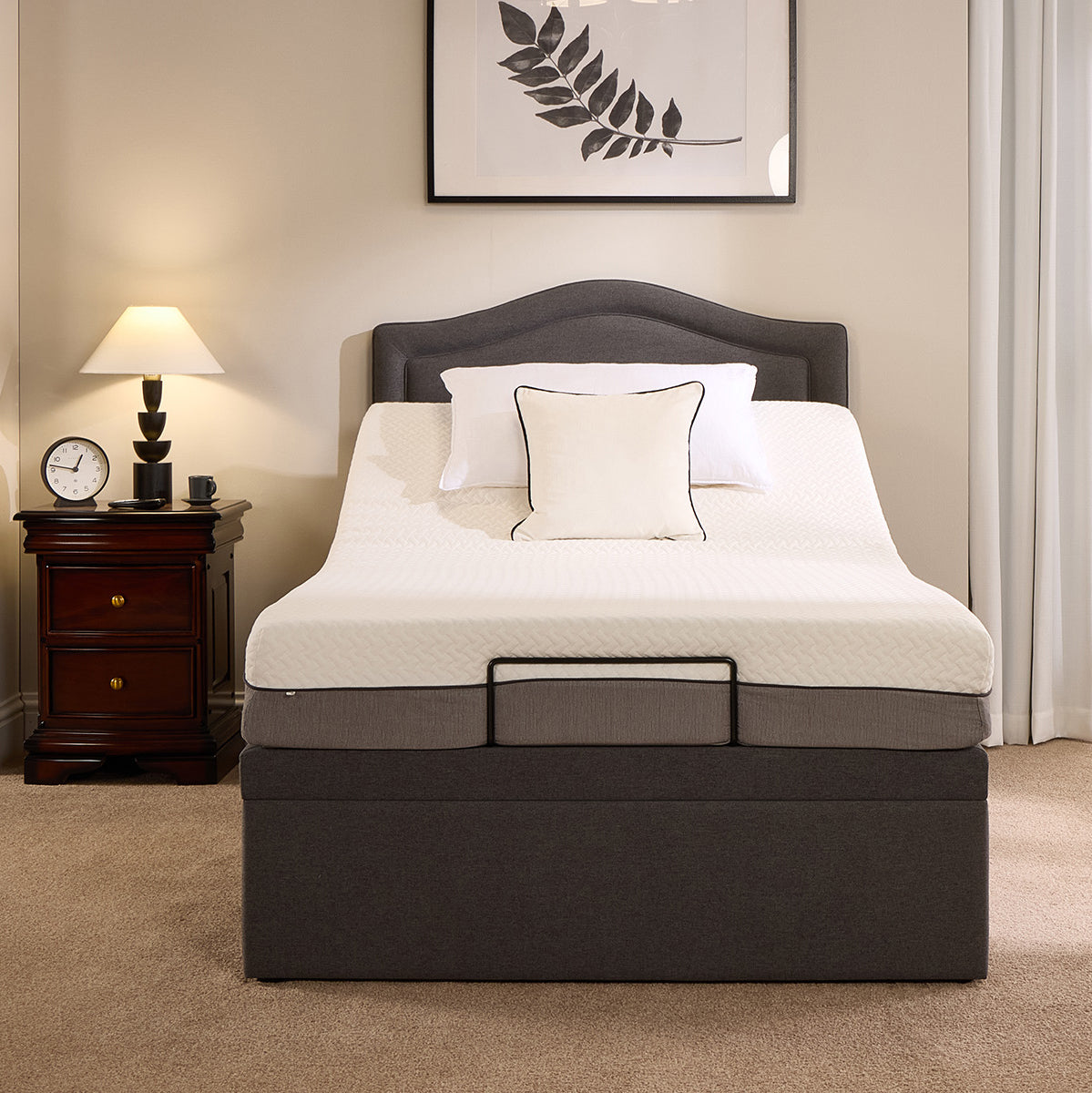 Pearl Motion Divan Adjustable Bed With A Gel 1000 Pocket Sprung Soft Medium Feel Mattress VAT FREE