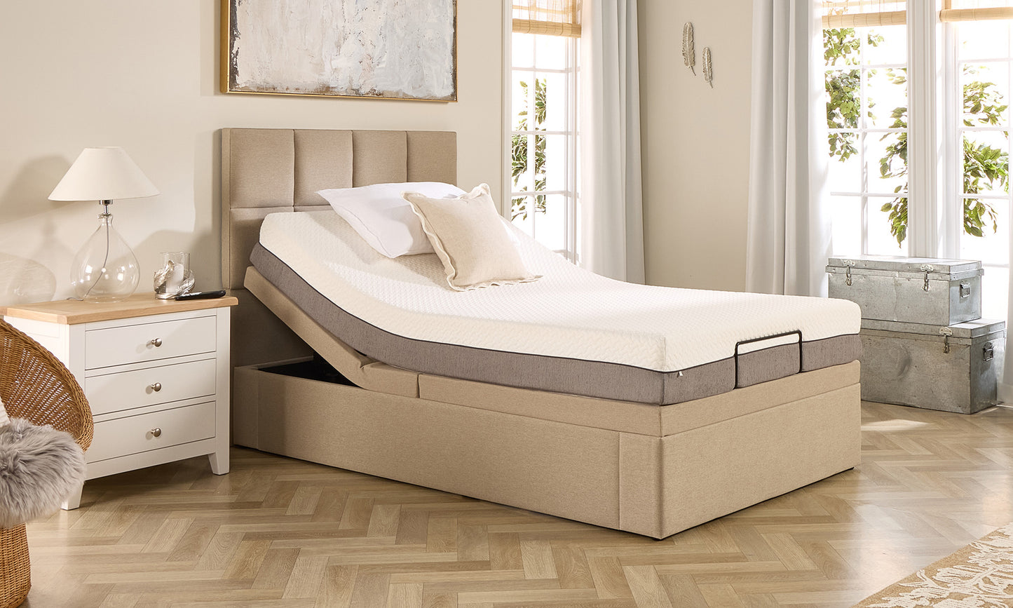 Opal Motion Divan Adjustable Bed With A Natural 2500 Pocket Sprung Medium Feel Mattress VAT FREE