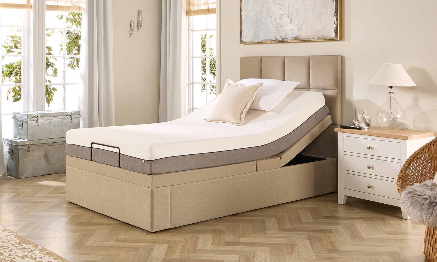 Opal Motion Divan Adjustable Bed With A Natural 2500 Pocket Sprung Medium Feel Mattress VAT FREE