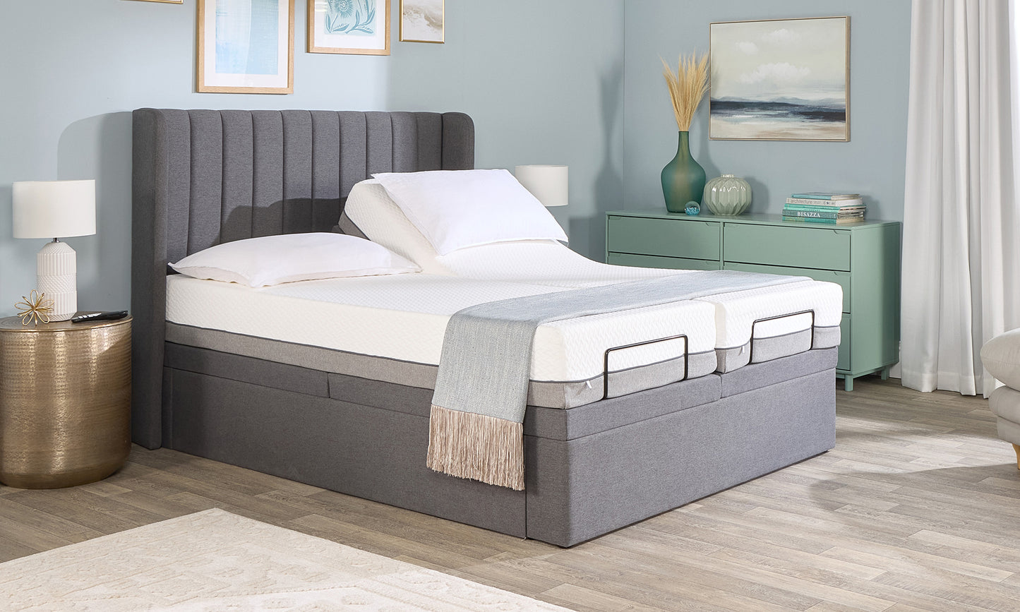 Topaz Motion Divan Adjustable Bed With A Natural 2500 Pocket Sprung Medium Feel Mattress VAT FREE