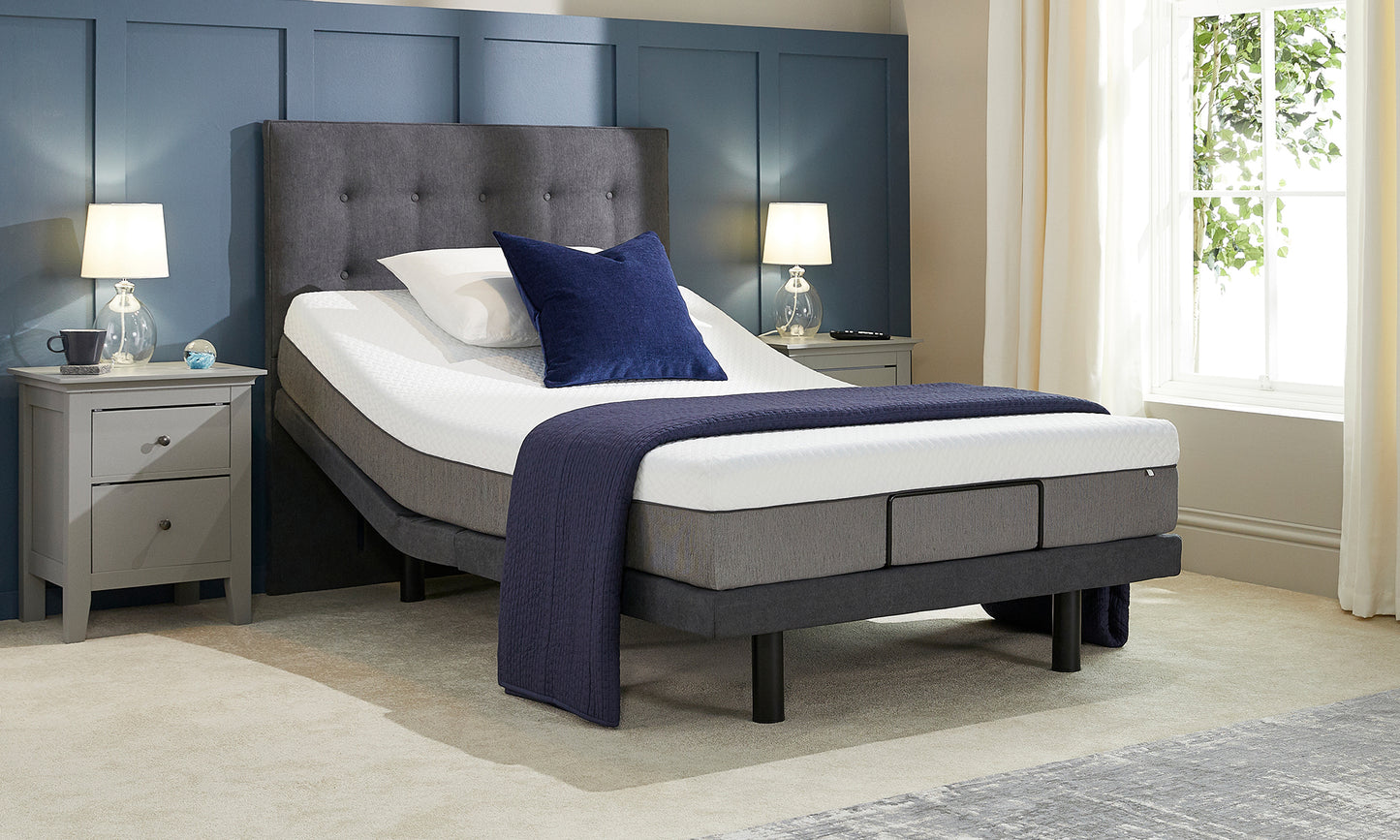 Emerald Motion Adjustable Bed With A Gel 1000 Pocket Sprung Soft Medium Feel Mattress VAT FREE