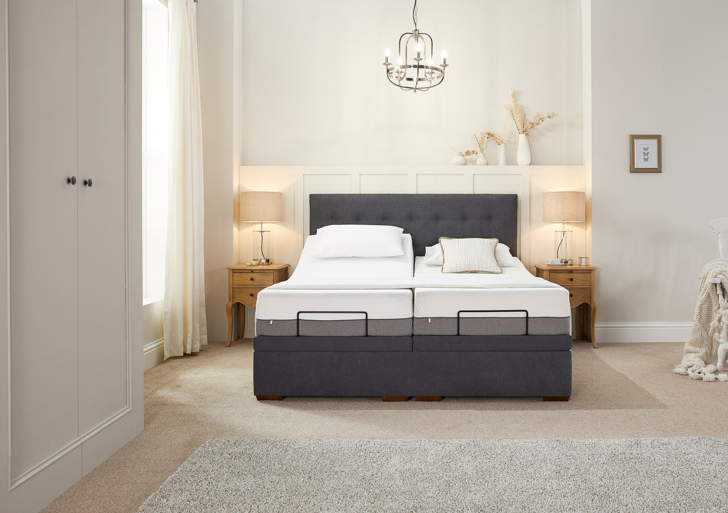 5ft Dual King Size Opera Emerald Motion Divan Adjustable Bed With A Selection Of Mattresses VAT FREE