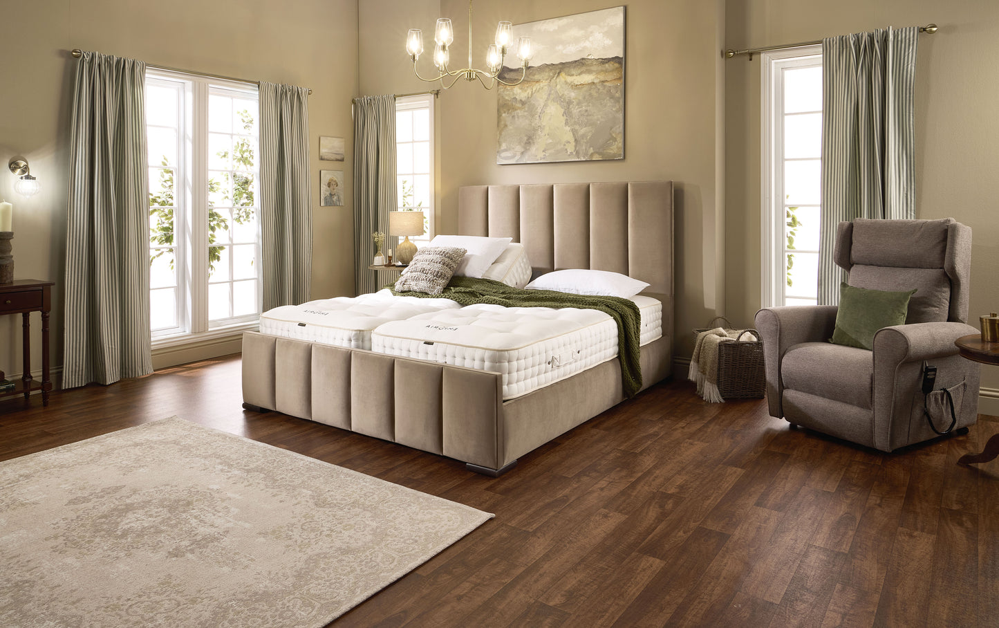 Premium Upholstered Opera Carrington Adjustable Bed Frame Base Only VAT FREE