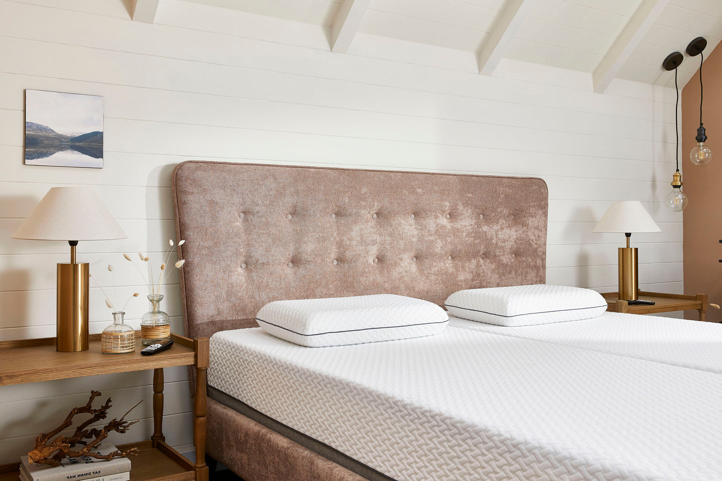 Romeo Premium Upholstered Adjustable Bed With A Memory Foam Medium Firm Feel Mattress VAT FREE